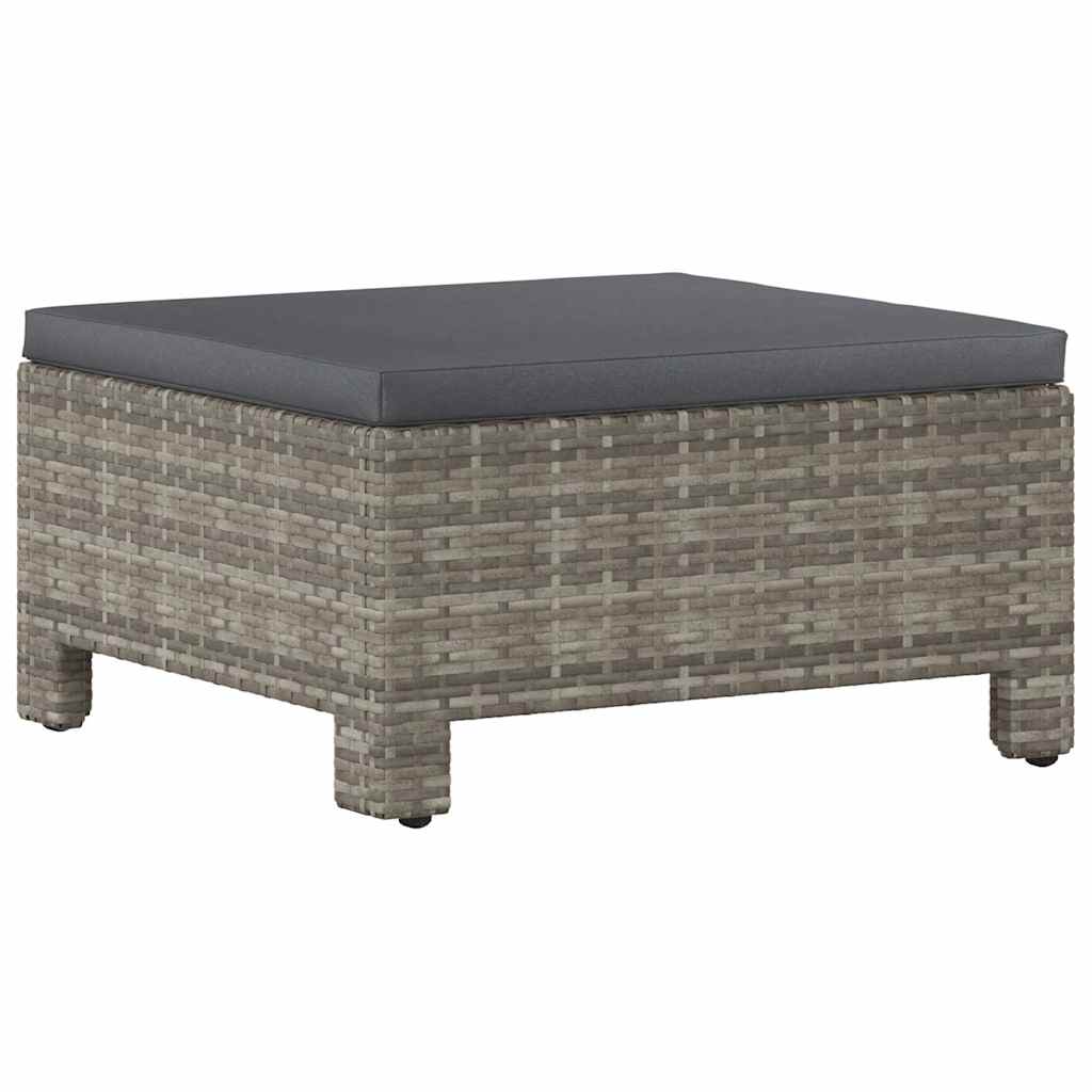 Maison Exclusive - Garten-fußstütze Mit Kissen Grau Poly Rattan