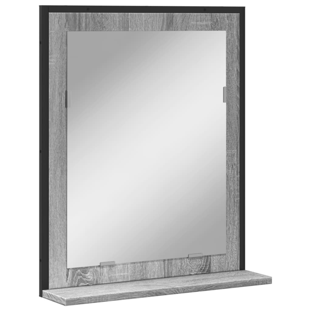 Maison Exclusive - Badspiegel Mit Ablage Grau Sonoma 50x12x60 Cm