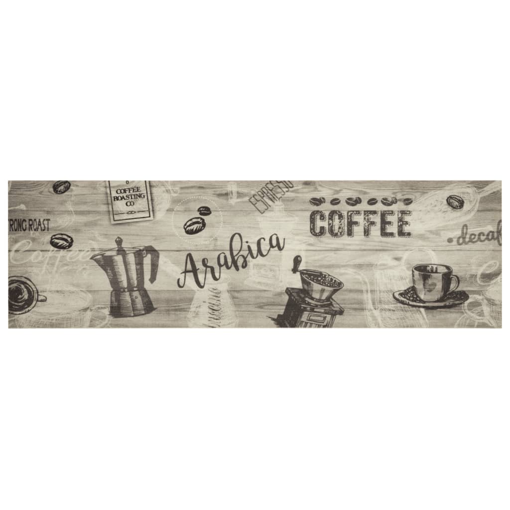 Maison Exclusive - Küchenteppich Waschbar Kaffee Grau 45x150 Cm S