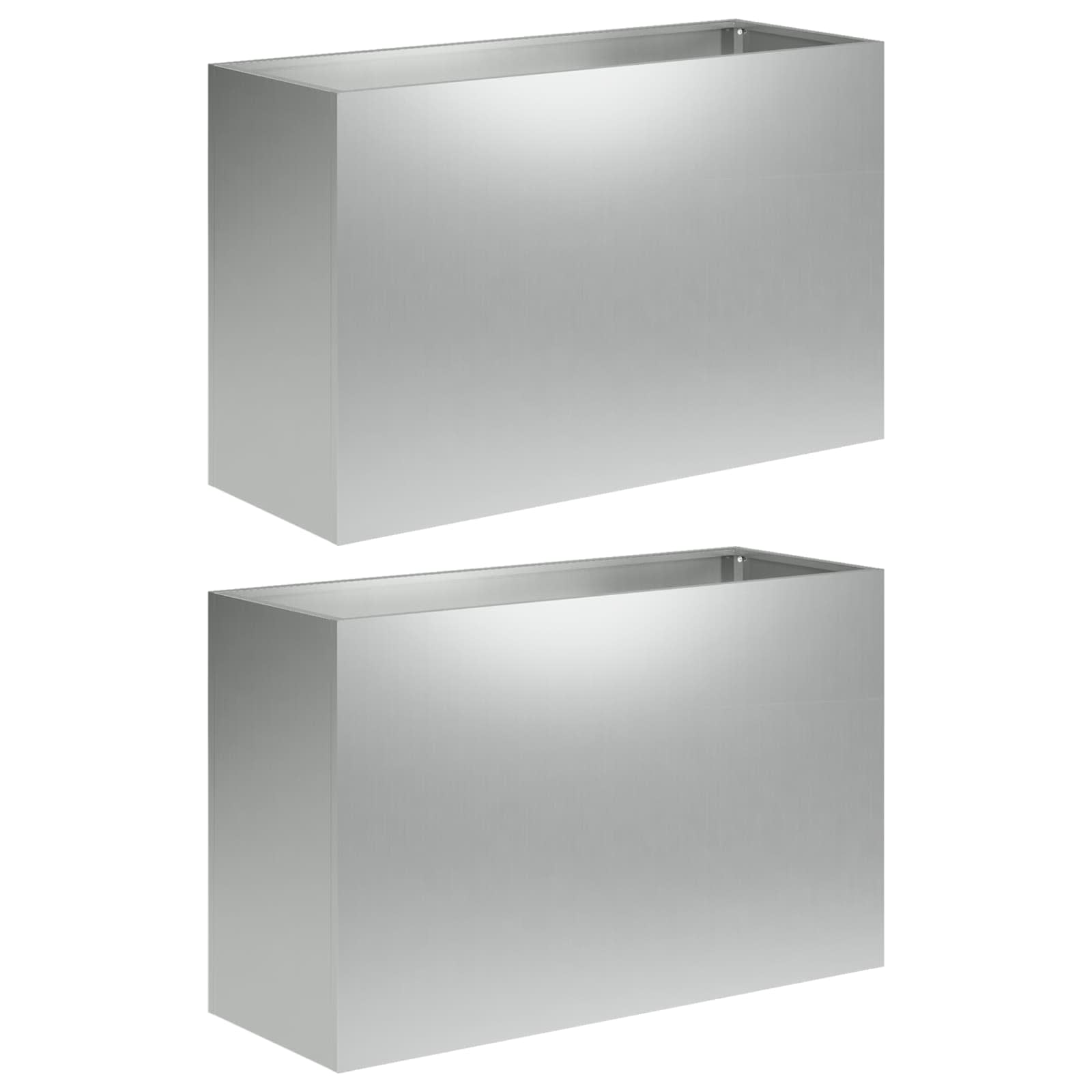 Maison Exclusive - Garten-pflanzgefäß 2 Stk. Silber 80 X 30 X 40