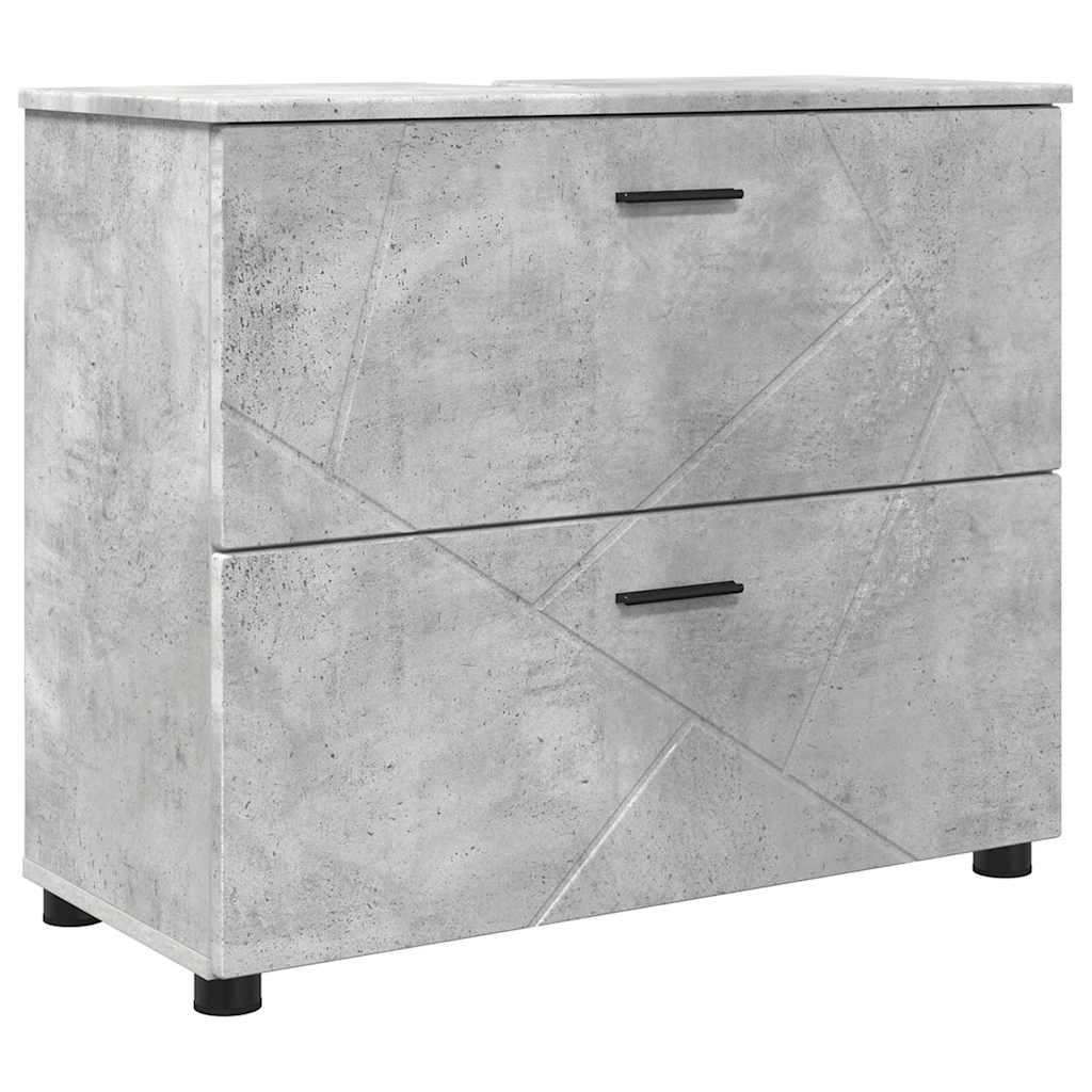 Maison Exclusive - Badezimmerschrank Betongrau 76,5 X 35 X 64 Cm