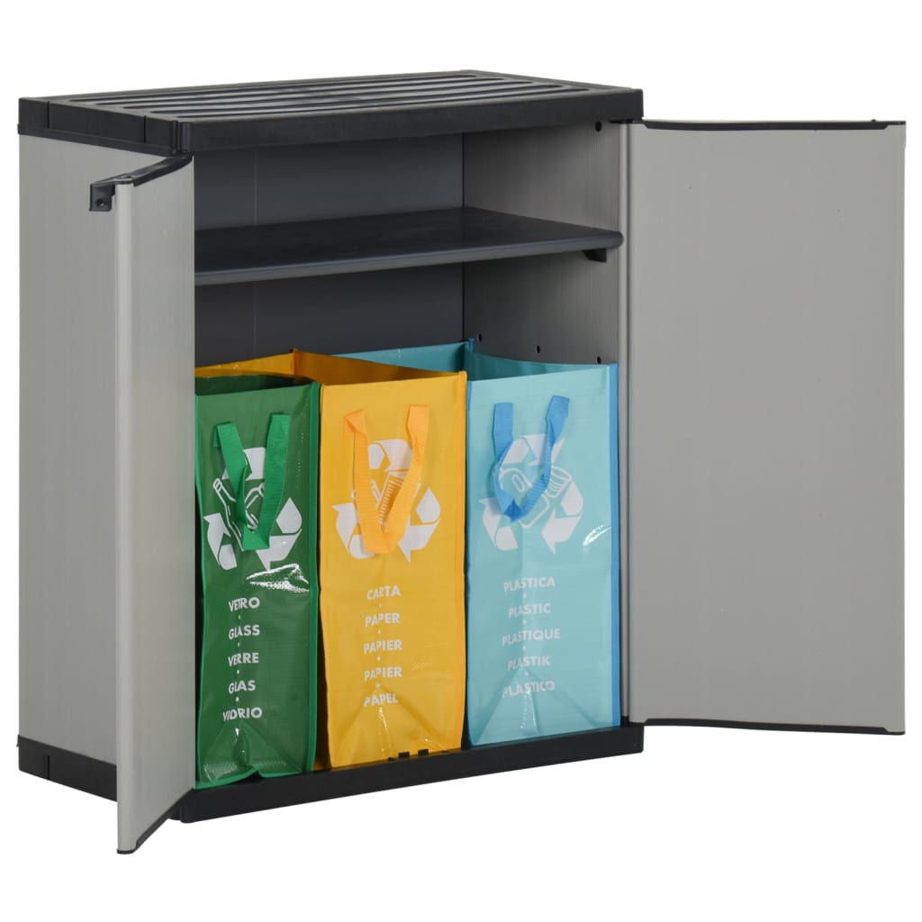 Maison Exclusive - Mülltonnenbox Grau Und Schwarz 68x40x85 Cm Pp