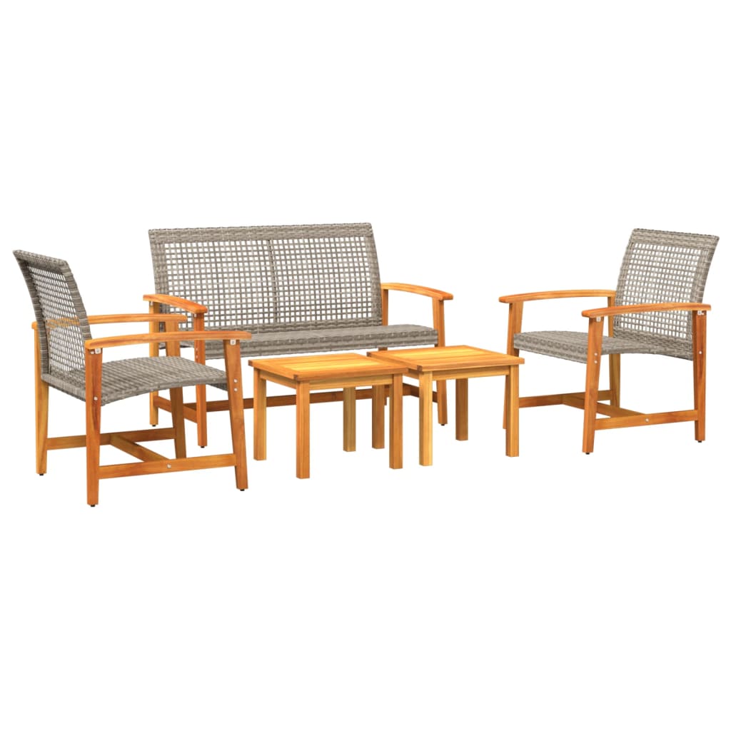 Maison Exclusive - 5-tlg. Garten-lounge-set Grau Poly Rattan Und