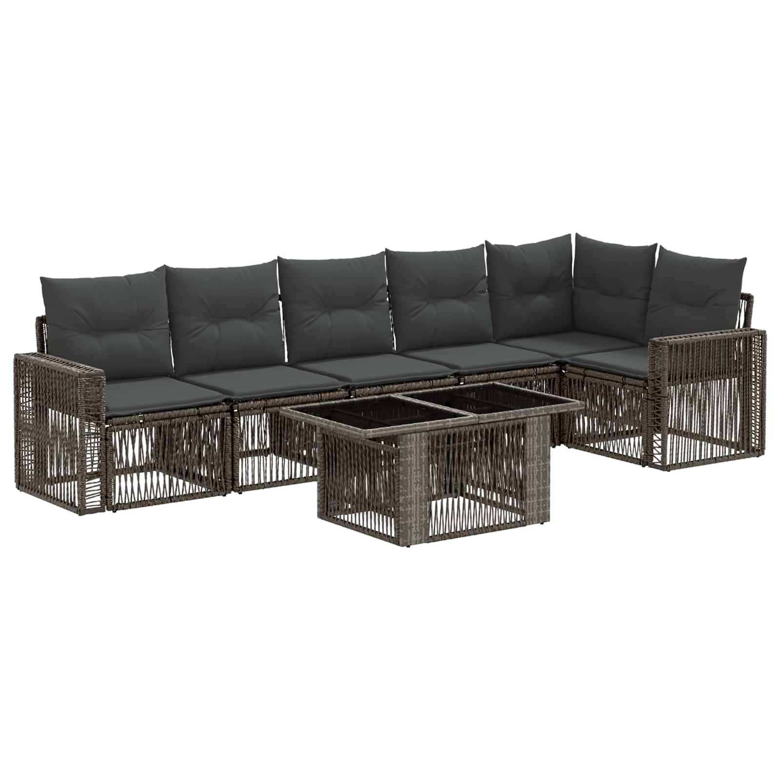 Maison Exclusive - Gartensofa-set 7 Stk. 6-sitzanzahl Grau Und Du