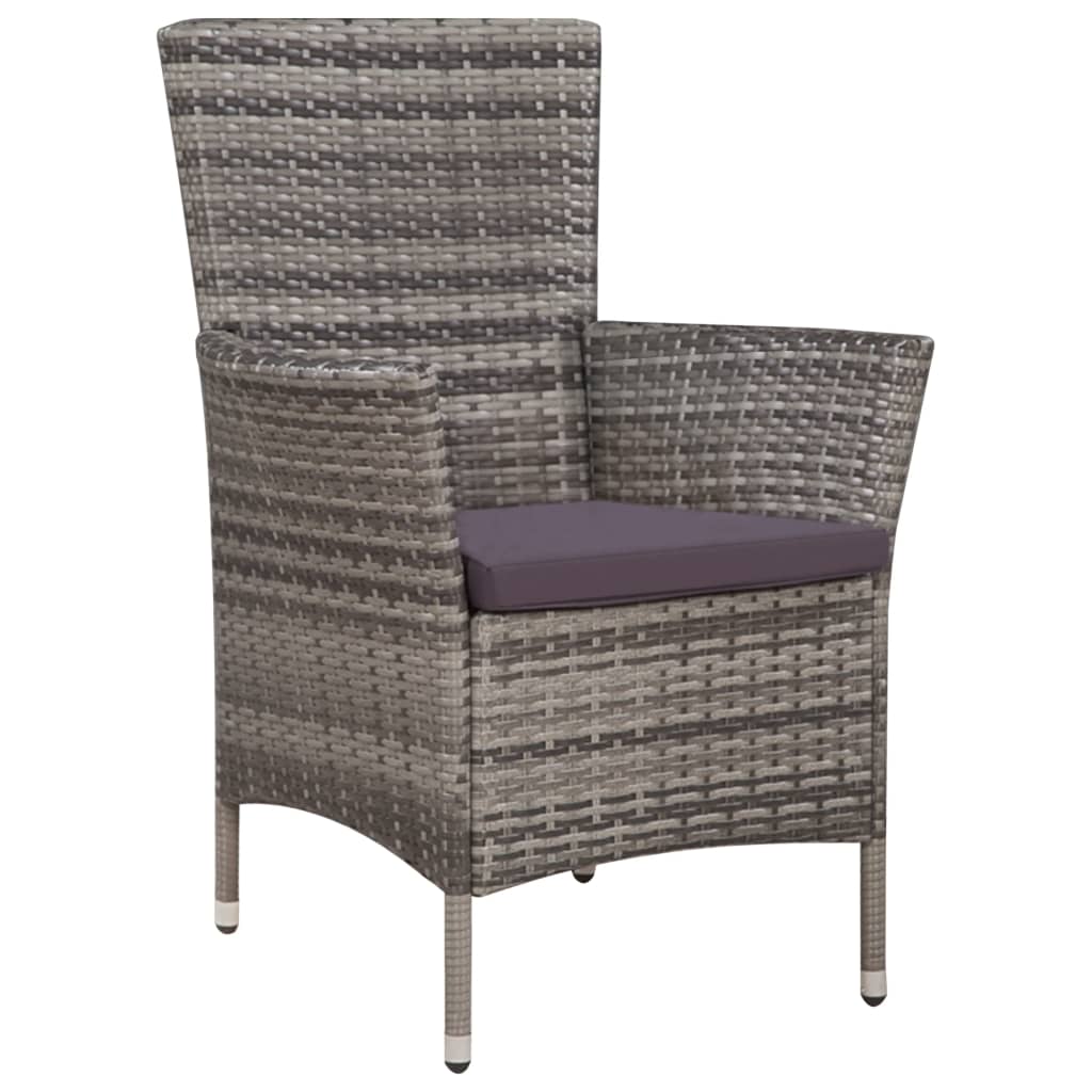 Maison Exclusive - Gartenstuhl Und Hocker Mit Polstern Poly Ratta