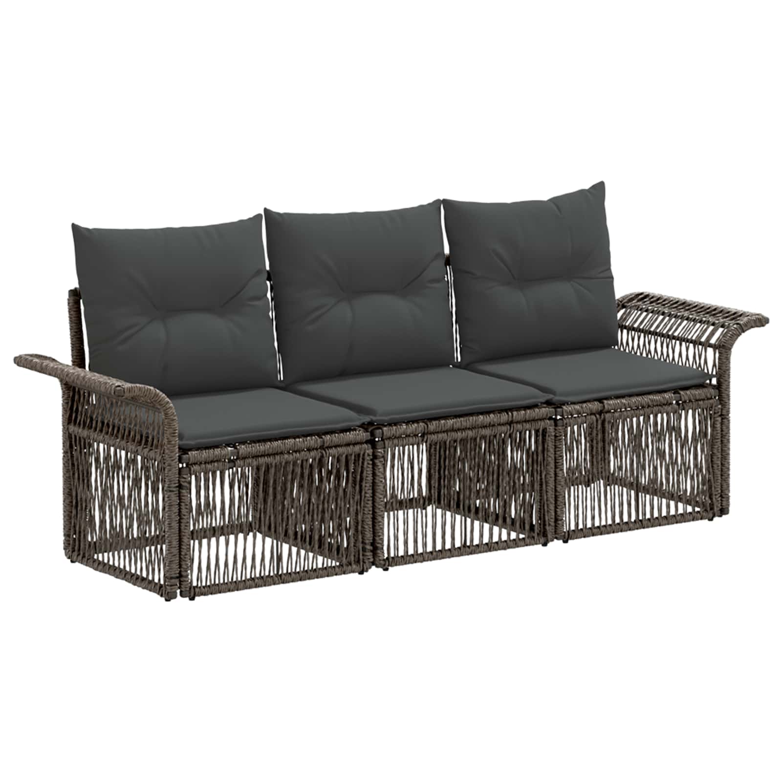 Maison Exclusive - Gartensofa-set 3 Stk. Grau Poly-rattan