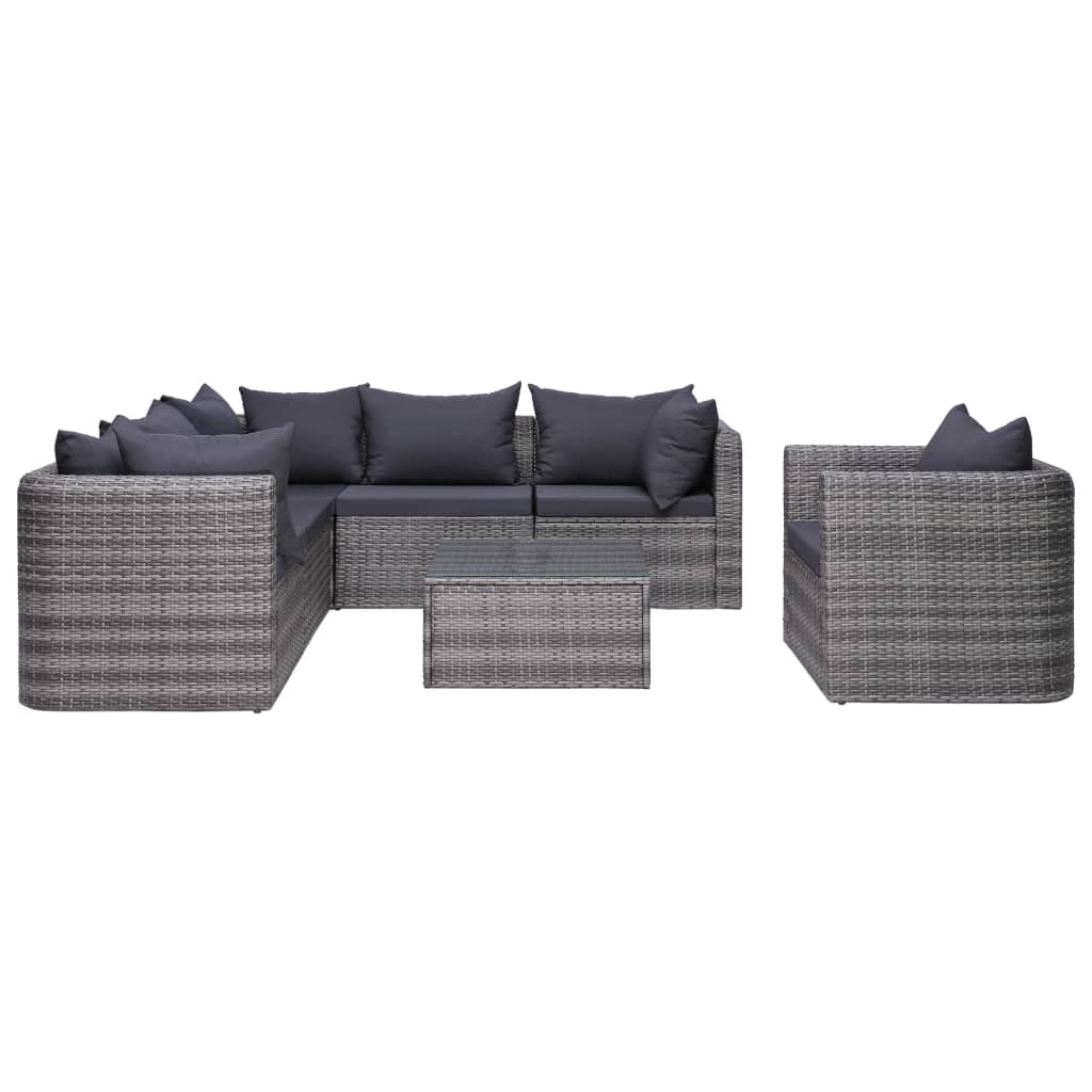 Maison Exclusive - 7-tlg. Garten-sofagarnitur Mit Polster&kissen