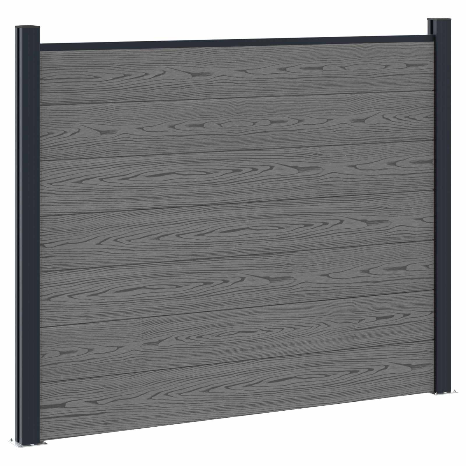 Maison Exclusive - Zaunelement Wpc Und Aluminium Grau