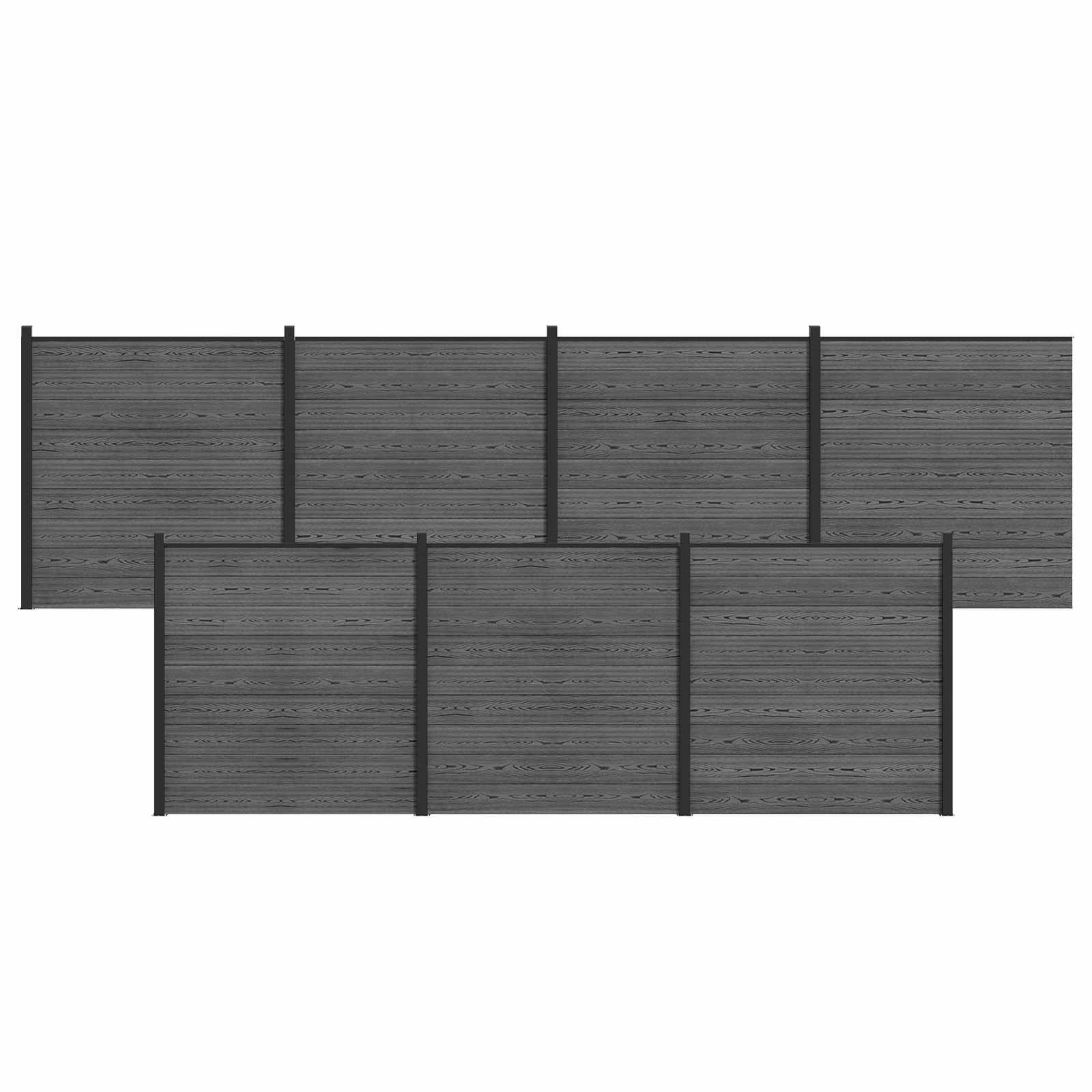 Maison Exclusive - Zaunset 7 Stk. 1218 X 186 Cm Wpc Und Aluminium