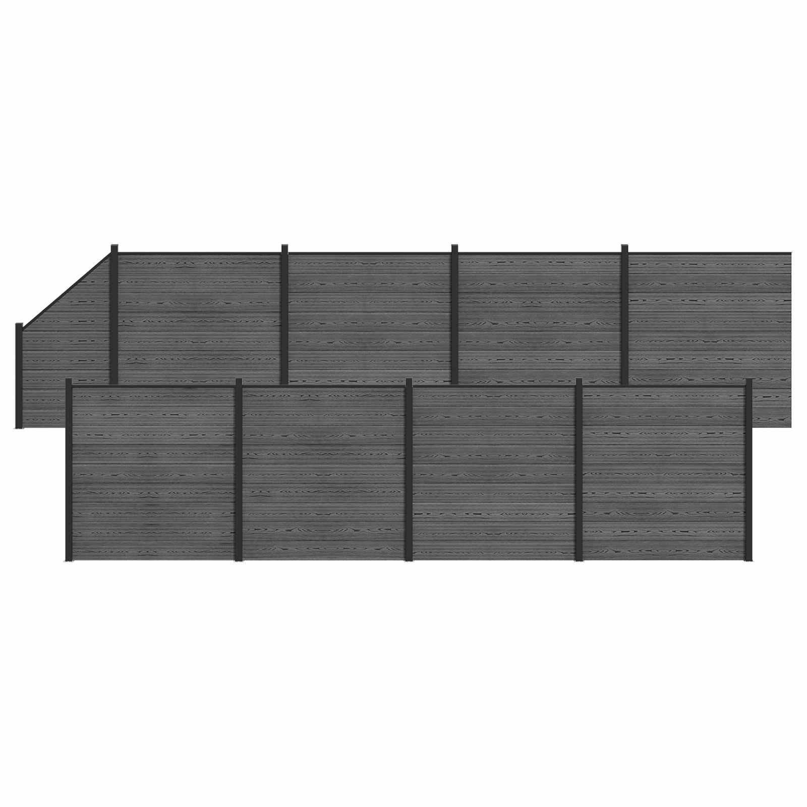 Maison Exclusive - Zaunset 9 Stk. 1484 X 186 Cm Wpc Und Aluminium