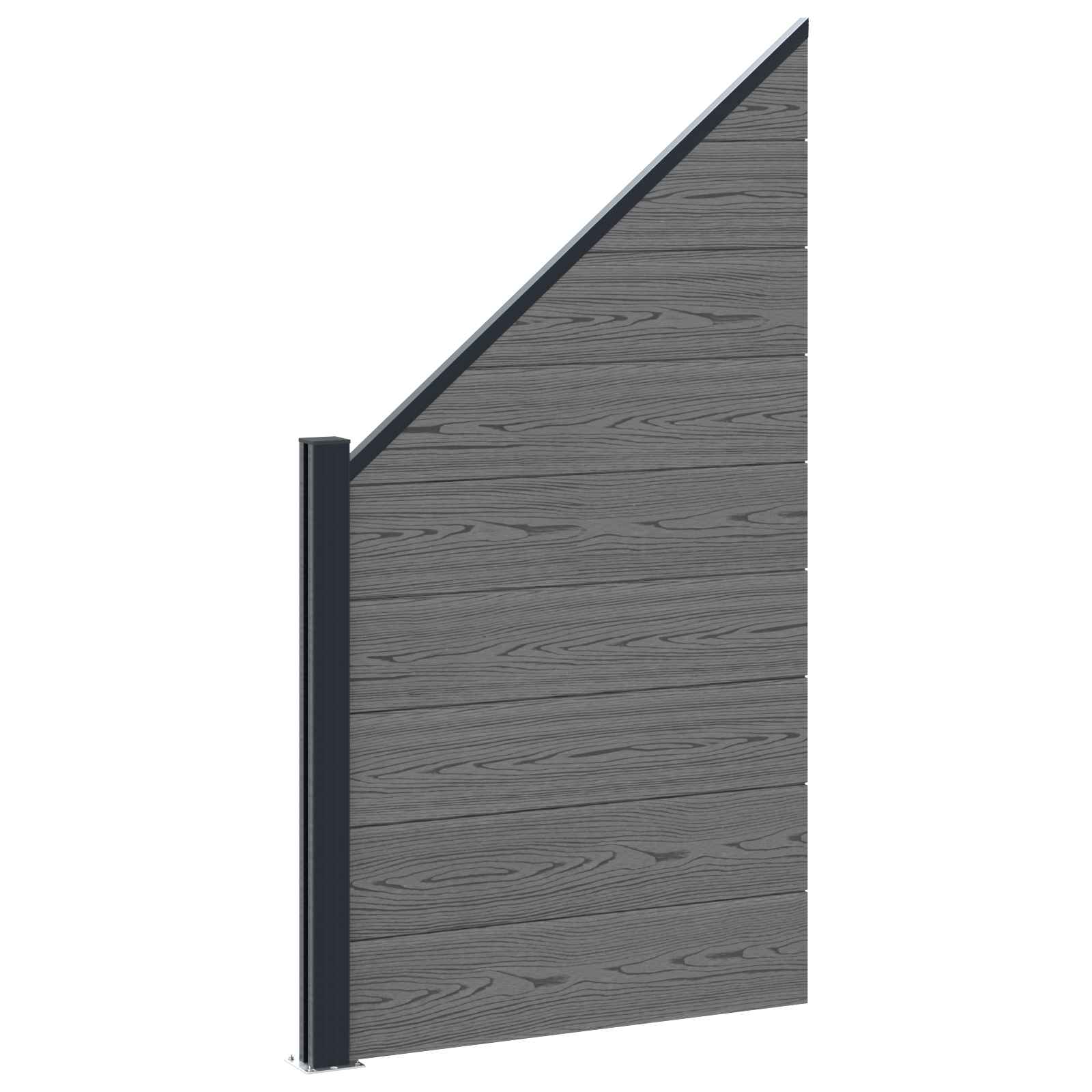 Maison Exclusive - Zaunset 95 X 180 Cm Wpc Und Aluminium Grau