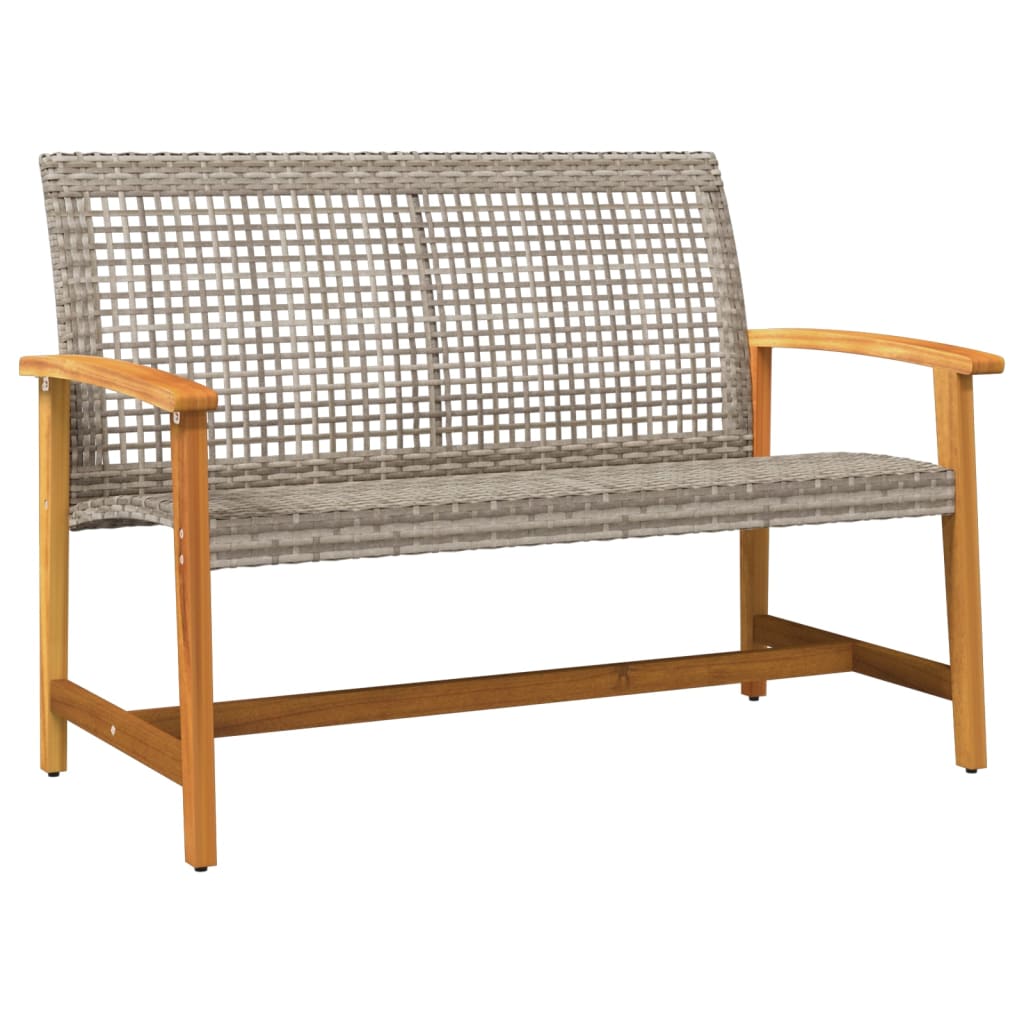 Maison Exclusive - Gartenbank Grau 112 Cm Poly Rattan Und Akazien