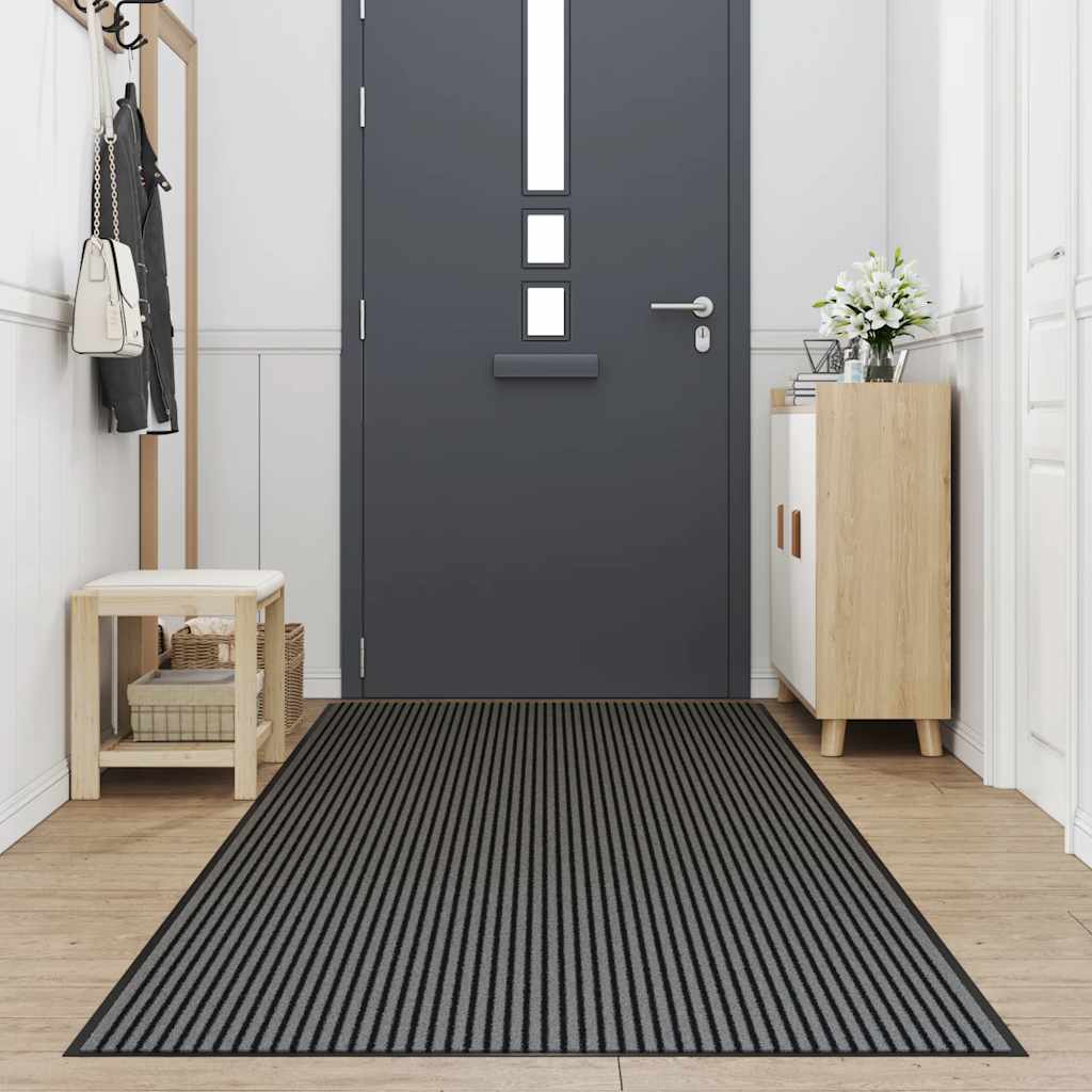 Maison Exclusive - Fußmatte Streifen Schwarz Und Grau 115x300 Cm