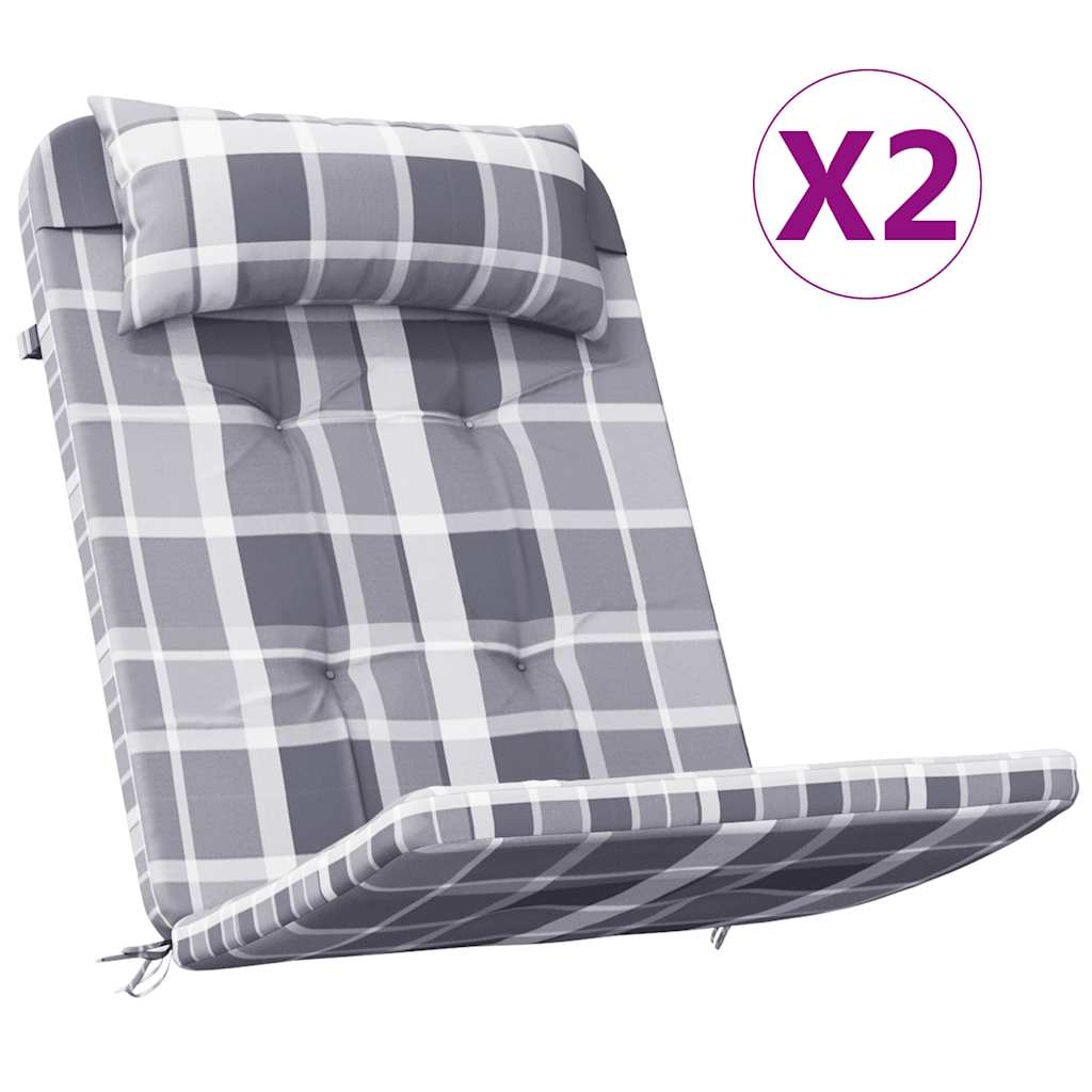 Maison Exclusive - Adirondack-auflagen 2 Stk. Grau Karomuster Oxf