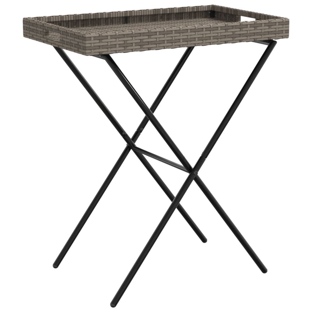 Maison Exclusive - Tabletttisch Klappbar Grau 65x40x75 Cm Poly Ra