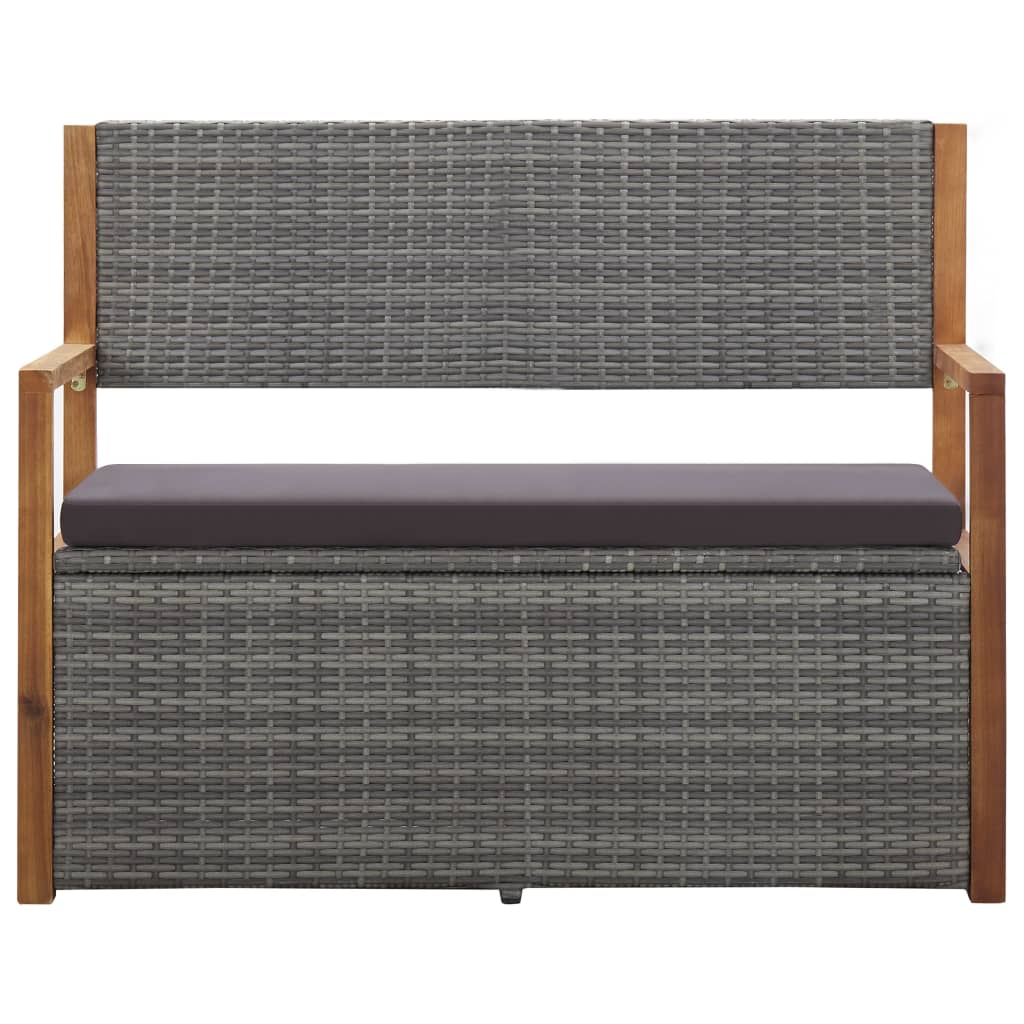 Maison Exclusive - Bank Mit Stauraum 115 Cm Poly Rattan Massivhol