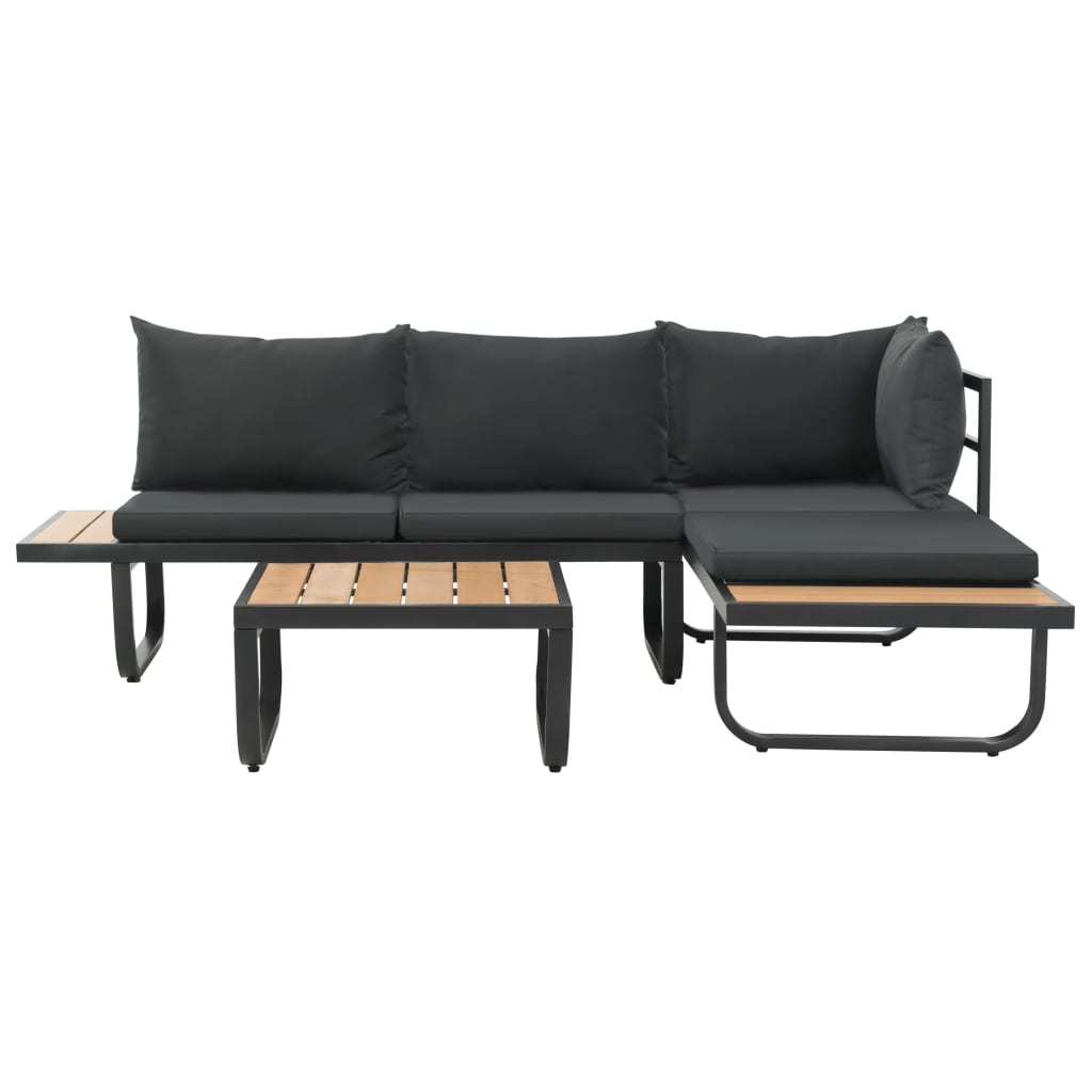 Maison Exclusive - 2-tlg. Garten-ecksofa-set Mit Auflagen Alumini