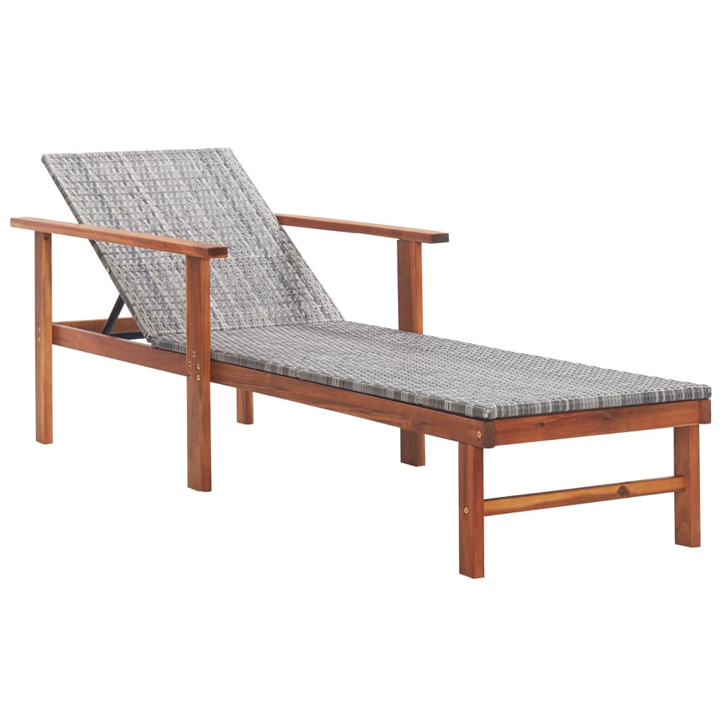 Maison Exclusive - Sonnenliege Mit Auflage Poly Rattan Akazie Mas