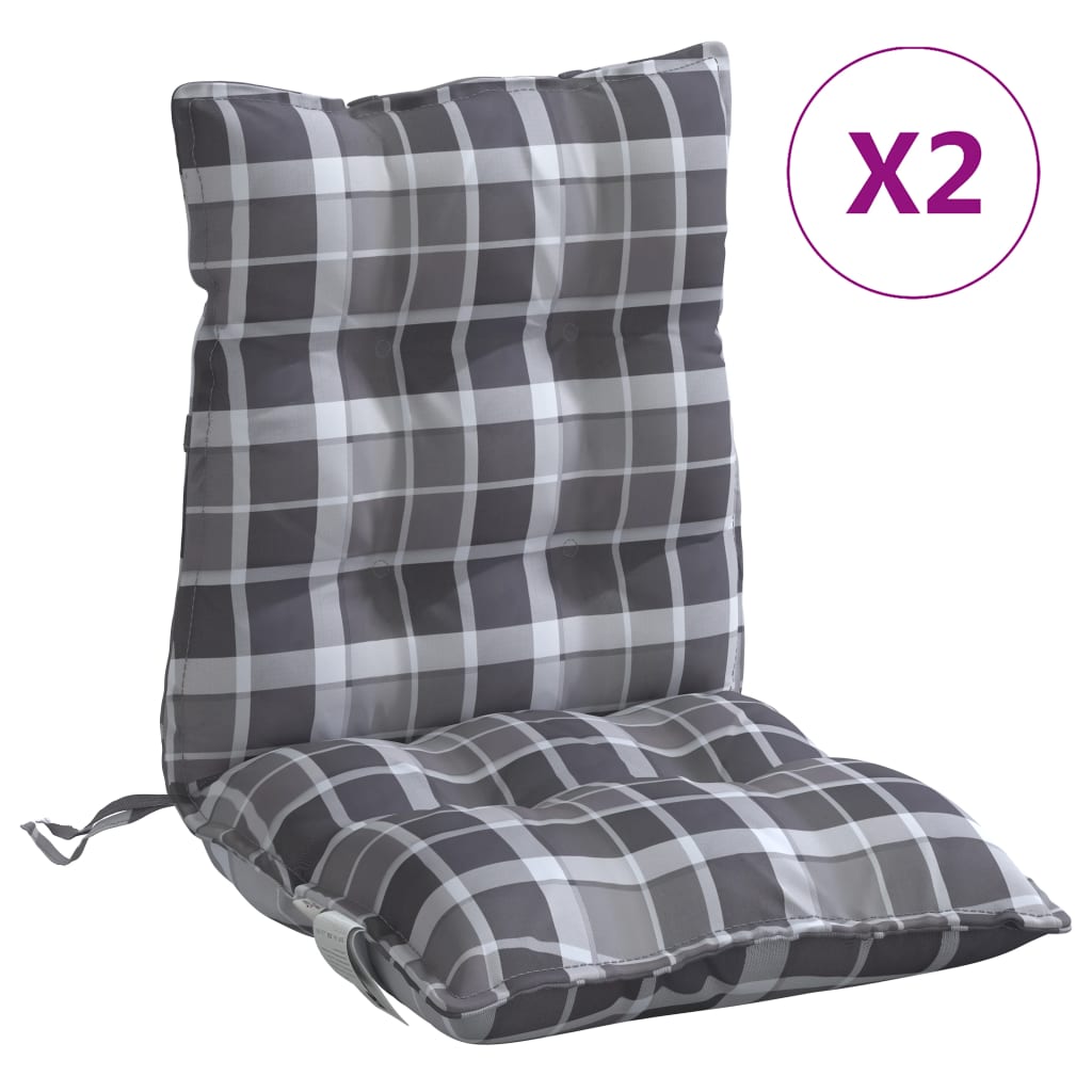 Maison Exclusive - Niedriglehner-auflagen 2 Stk. Grau Karomuster