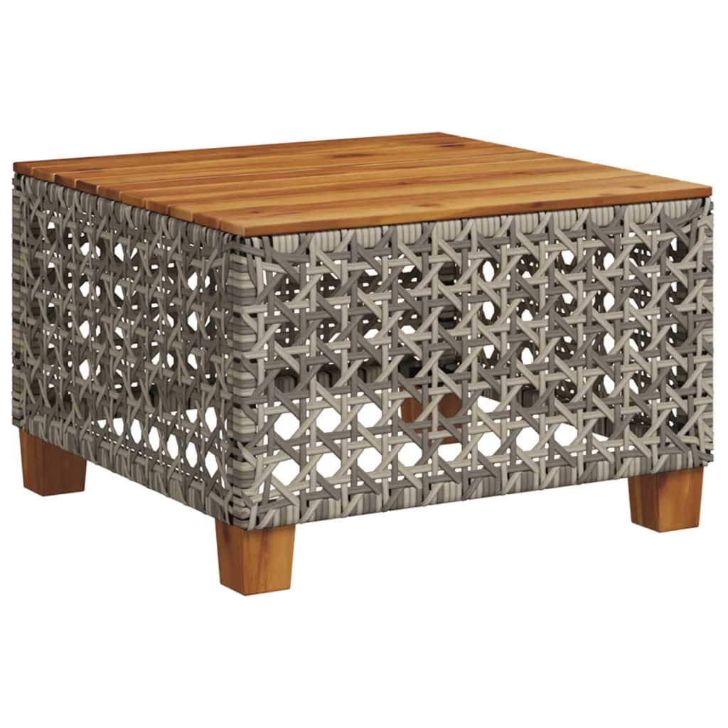 Maison Exclusive - Gartentisch Grau 55x55x36 Cm Poly Rattan Akazi
