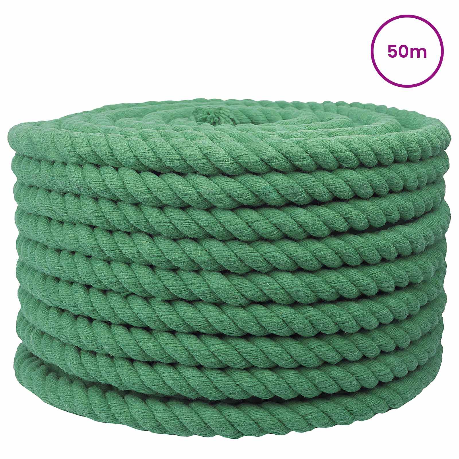 Maison Exclusive - Baumwollseil 20 Mm 50 M Grün 100% Baumwolle
