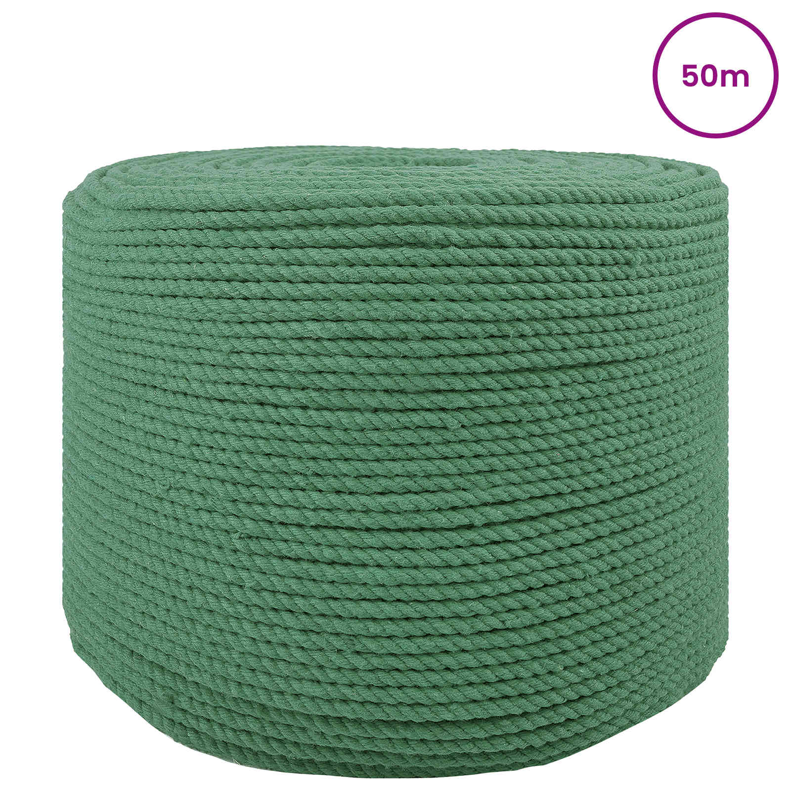 Maison Exclusive - Baumwollseil 6 Mm 50 M Grün 100% Baumwolle