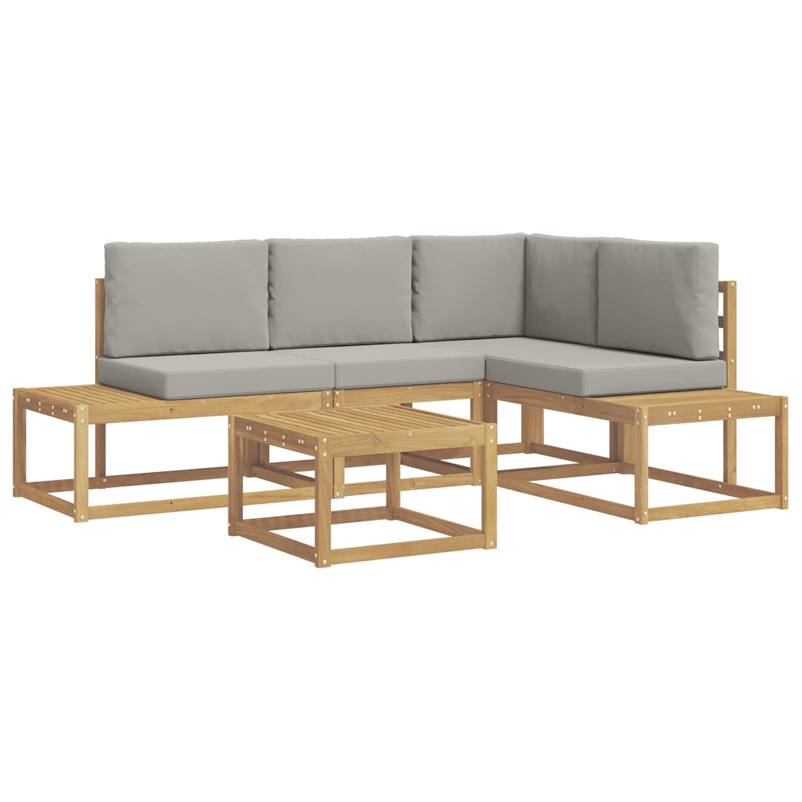 Maison Exclusive - Outdoor-sofagarnitur 4 Stück Weiß Und Hellgrau