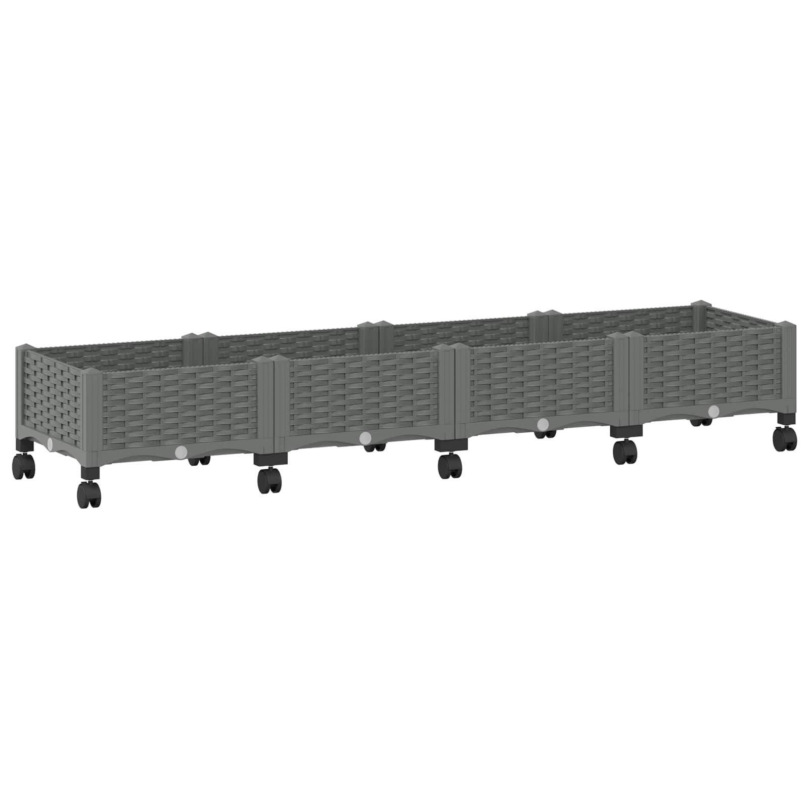 Maison Exclusive - Gartenpflanzer Mit Rädern Hellgrau 160 X 40 X