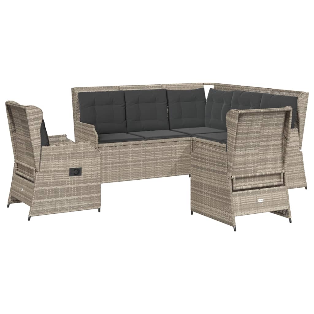 Maison Exclusive - 5-tlg. Garten-lounge-set Mit Kissen Hellgrau P