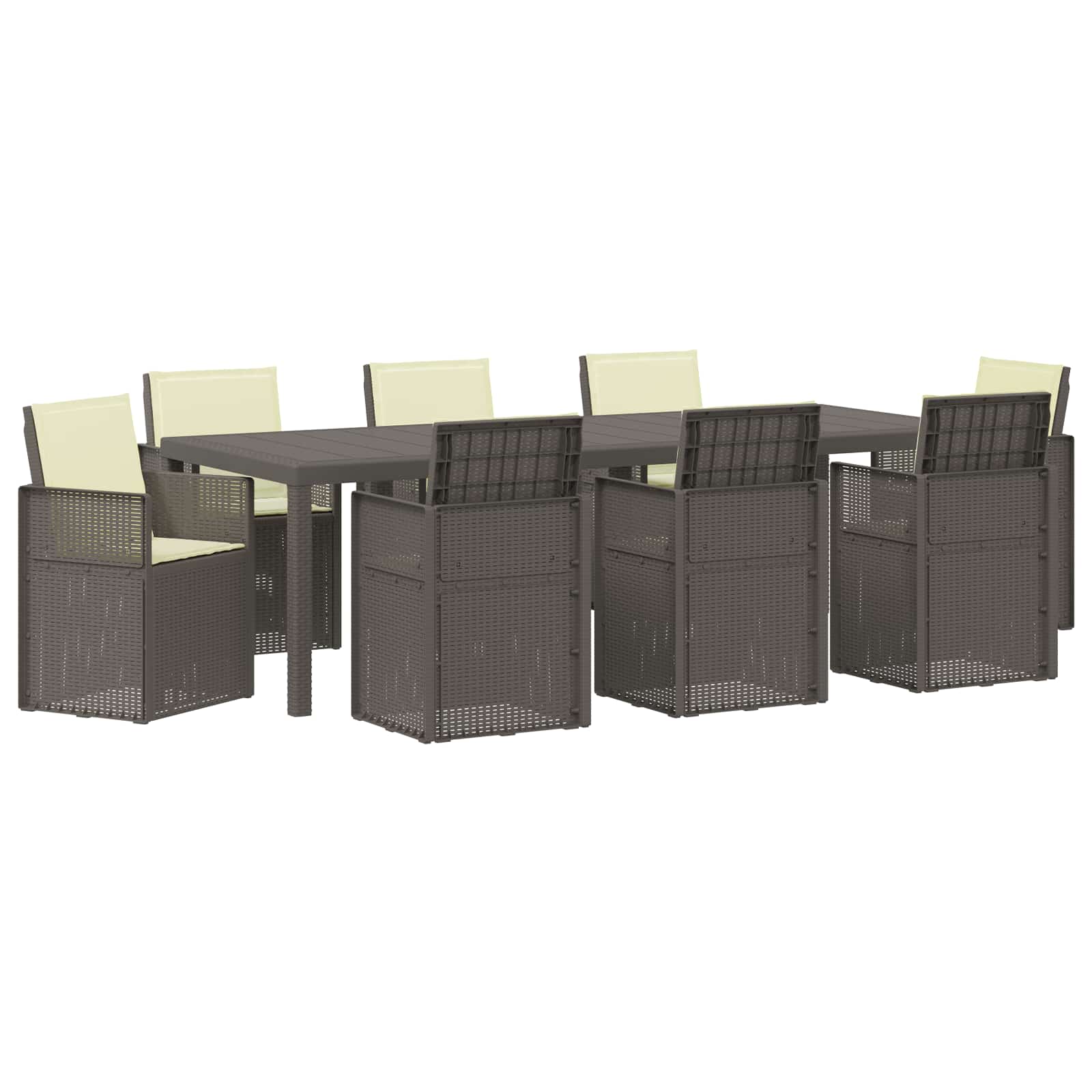 Maison Exclusive - Garten Essgruppe 9 Stk. Hellgrau Und Creme Pp