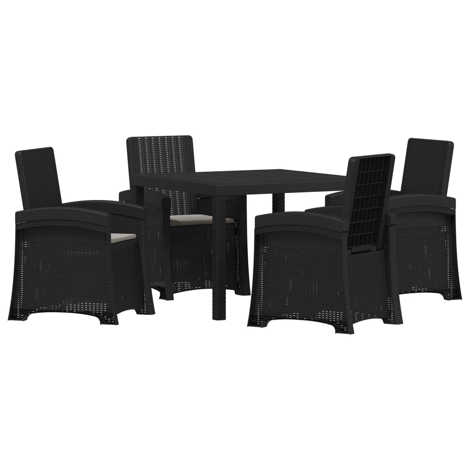 Maison Exclusive - Garten Essgruppe 5 Stk. Anthrazit Und Hellgrau
