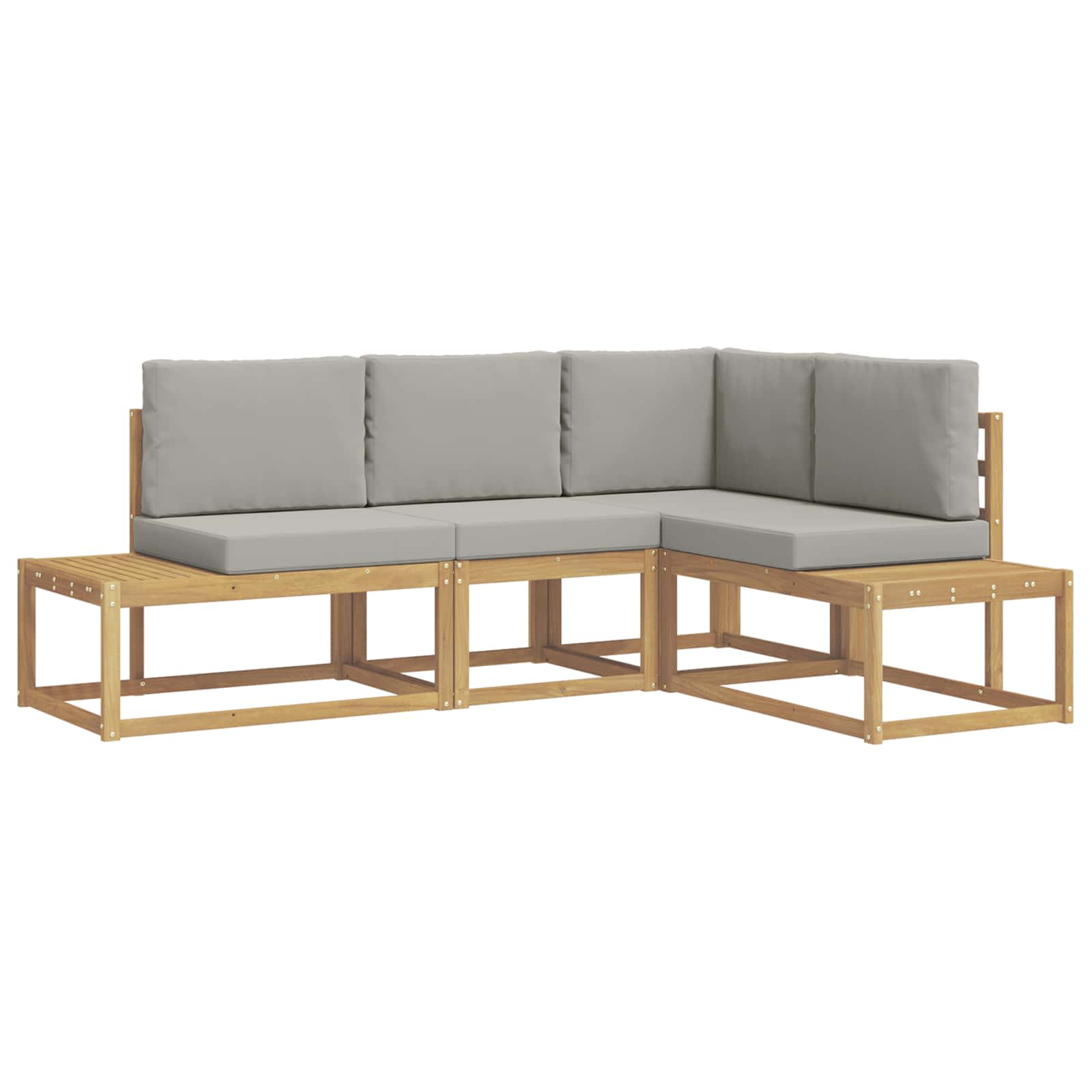 Maison Exclusive - Outdoor-sofagarnitur 3 Stück Weiß Und Hellgrau