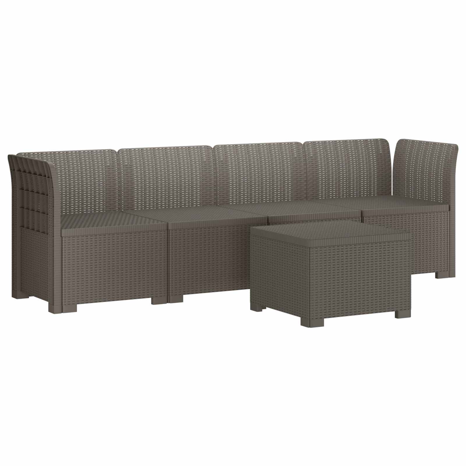 Maison Exclusive - 4-sitzer Gartensofa Rattan Look Pp Hellgrau