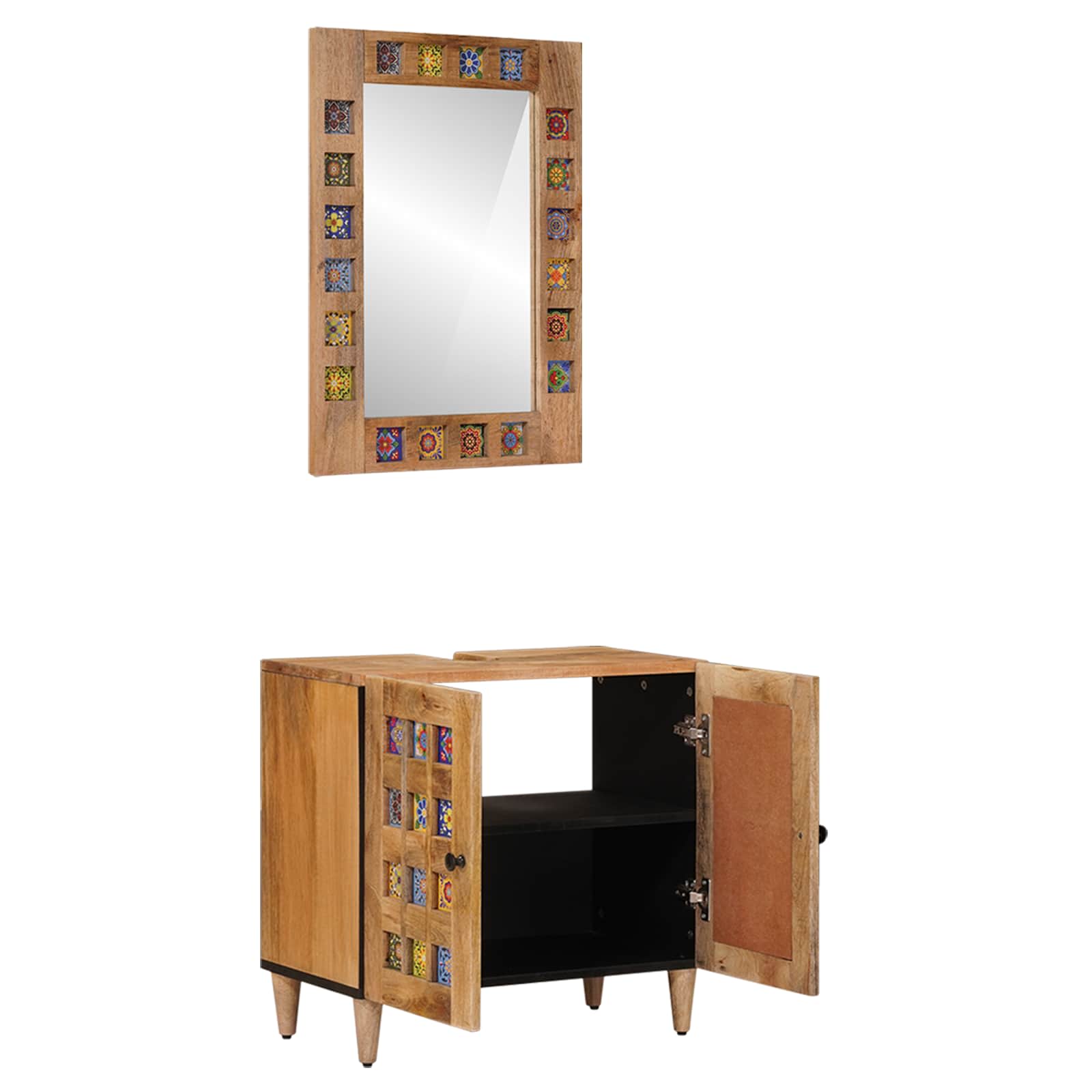 Maison Exclusive - Badezimmermöbel-set 2 Stk. Natur Massivholz Ma