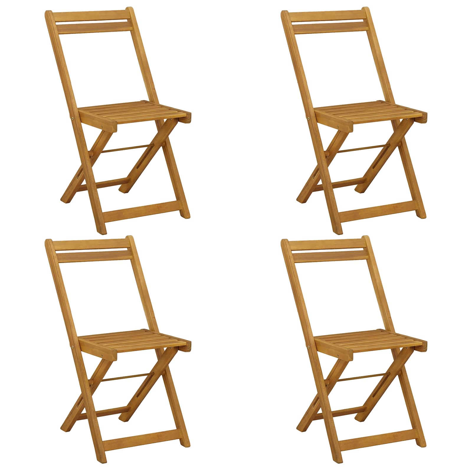Maison Exclusive - Klappbare Gartenstühle 4 Stk. Natur Massivholz