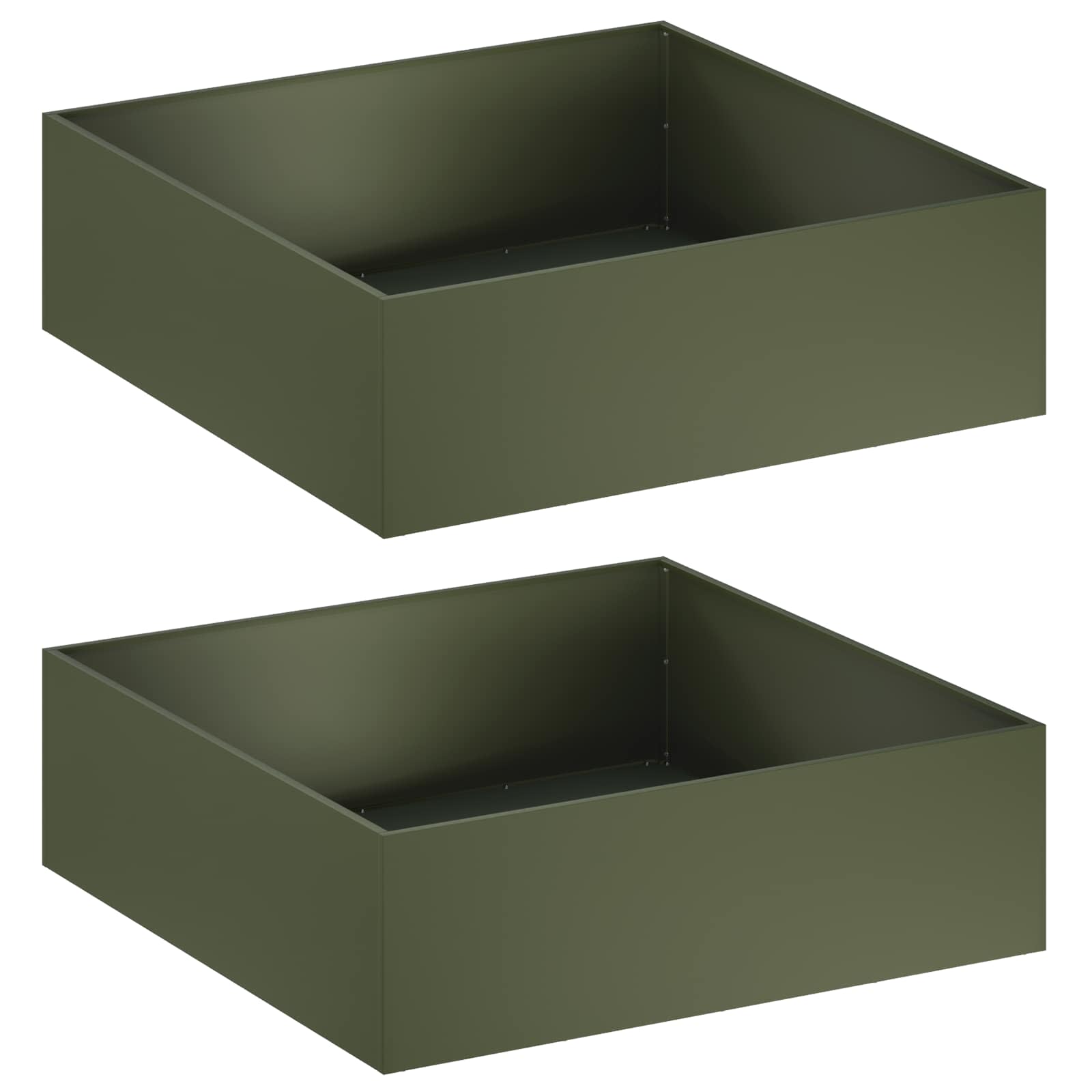 Maison Exclusive - Garten-pflanzgefäß 2 Stk. Olivgrün 80 X 80 X 3