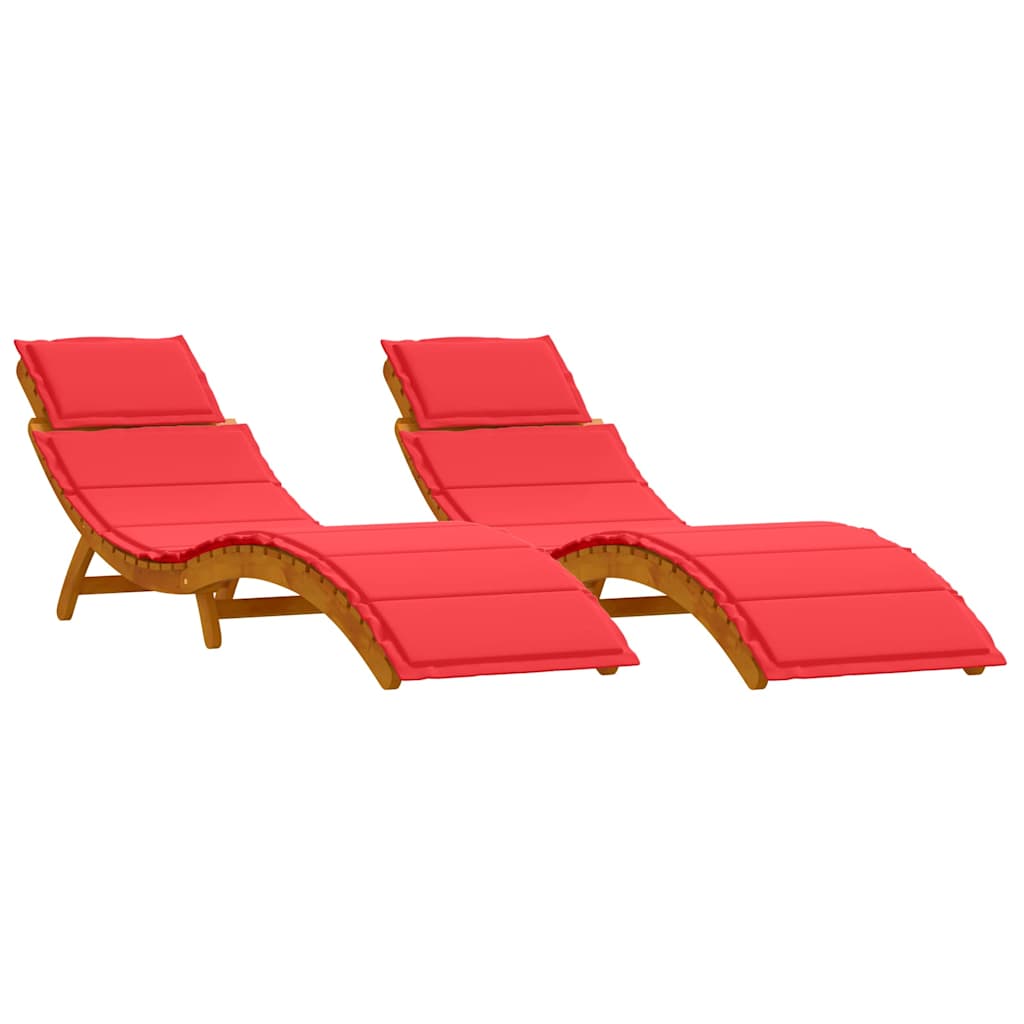 Maison Exclusive - Sonnenliege 2 Stk. Massivholz Akazie Rot