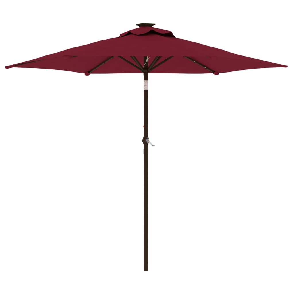 Maison Exclusive - Sonnenschirm Mit Led Und Stahlmast Weinrot 225