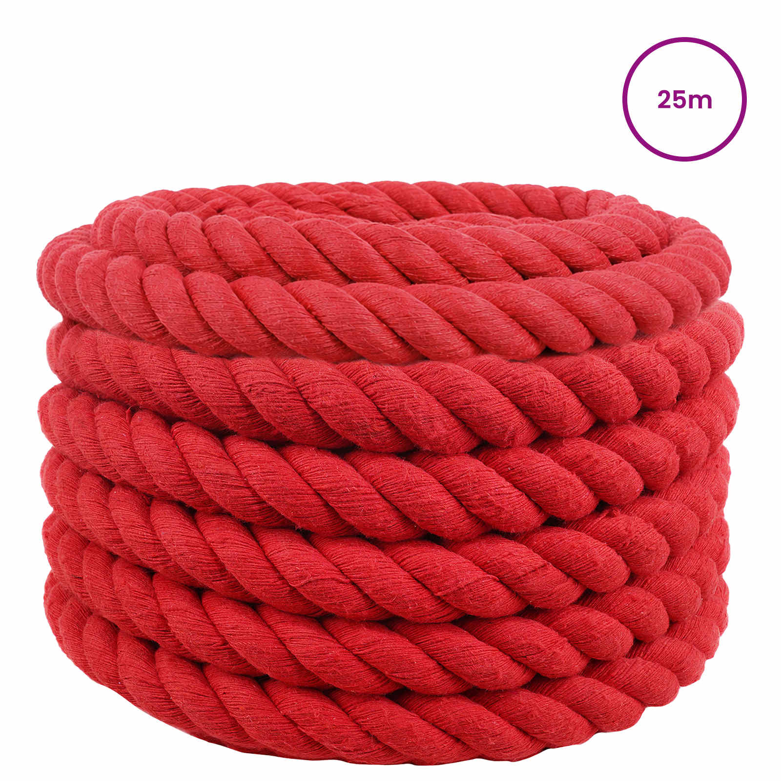Maison Exclusive - Baumwollseil 36 Mm 25 M Rot 100% Baumwolle