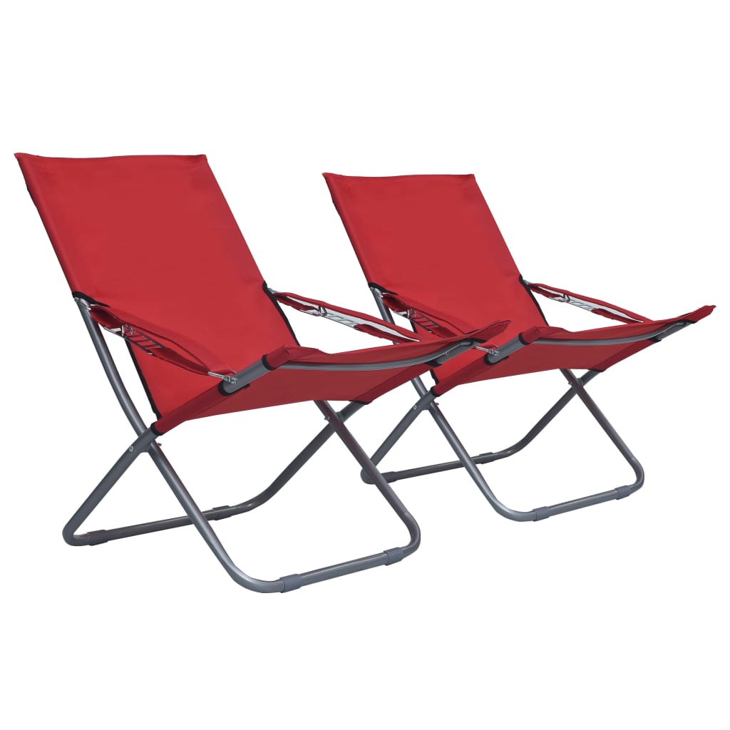 Maison Exclusive - Klappstühle, 2 Stück, Stoff, Rot