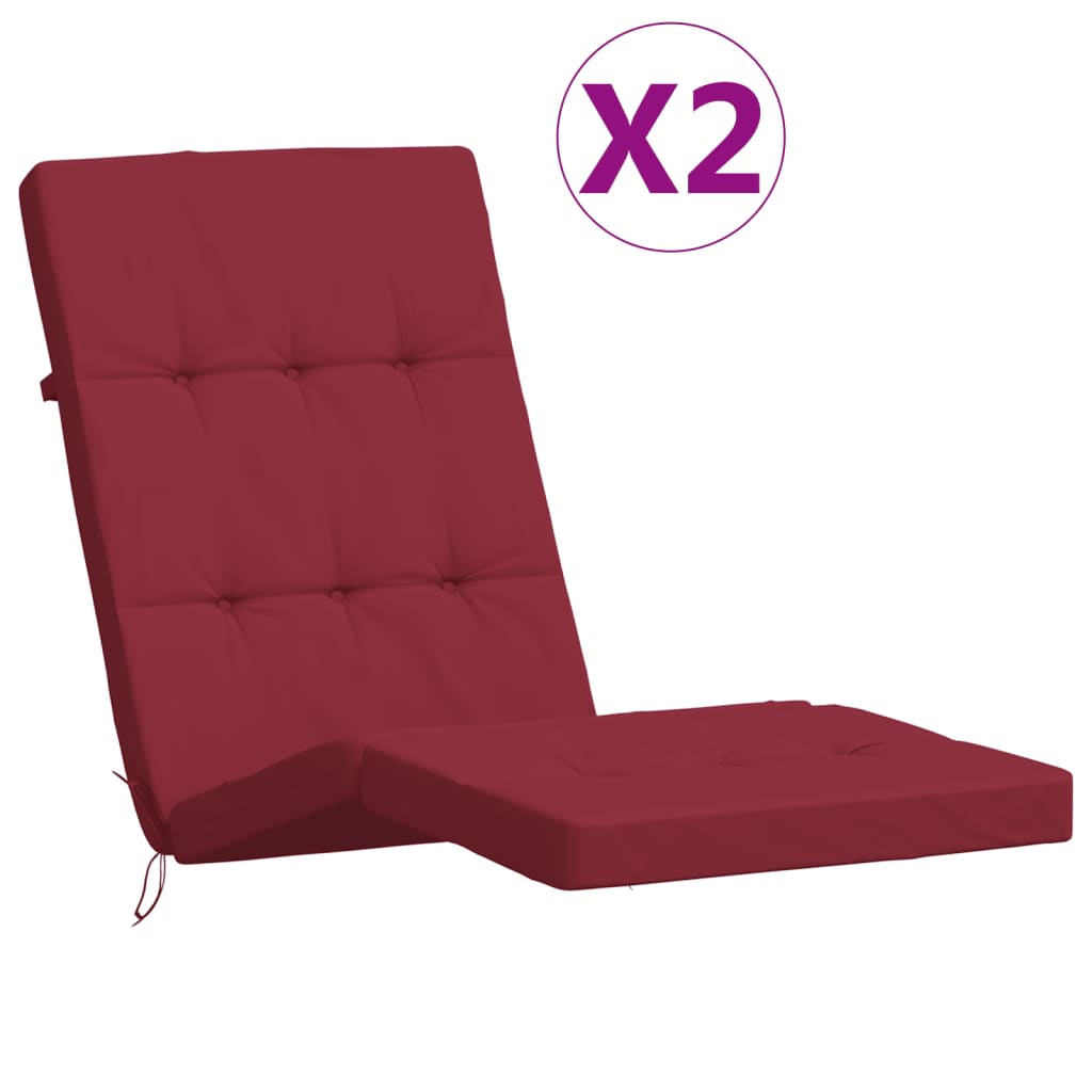 Maison Exclusive - Liegestuhl-auflagen 2 Stk. Weinrot Oxford-gewe