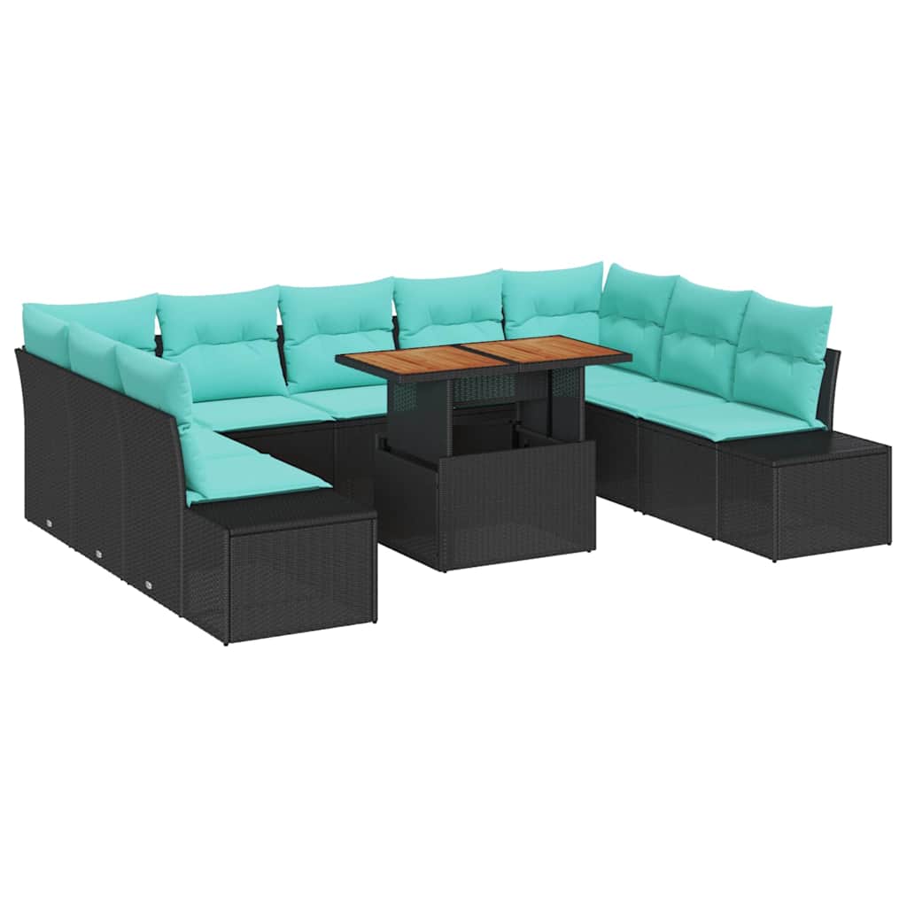 Maison Exclusive - Garten-sofa-set 10 Stk. 9-sitzanzahl Schwarz U