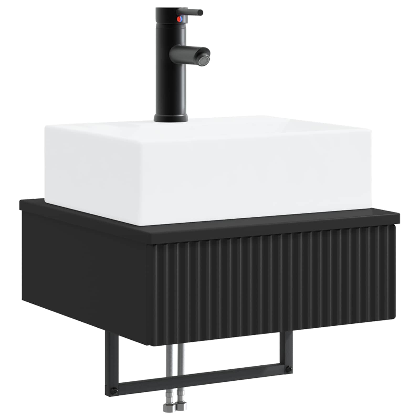 Maison Exclusive - Wandmontiertes Waschbecken Schwarz 40 X 41 X 3