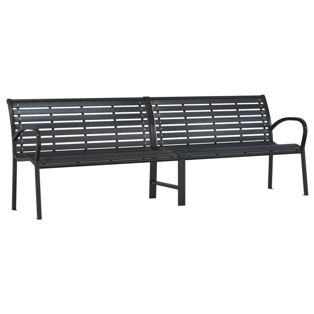 Maison Exclusive - Doppel-gartenbank Schwarz 231 Cm Stahl Und Wpc