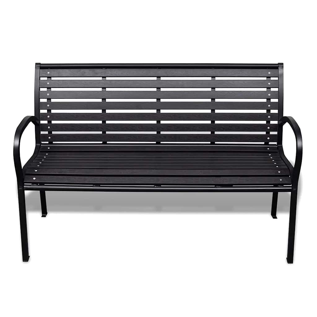 Maison Exclusive - Gartenbank 125 Cm Stahl Und Wpc Schwarz