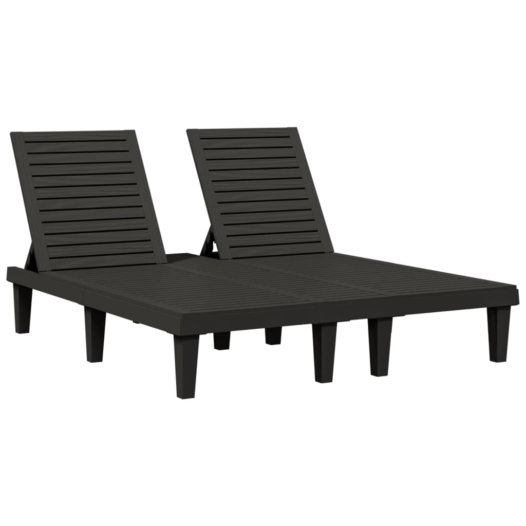 Maison Exclusive - Doppel-sonnenliege Schwarz 155x138x83 Cm Polyp