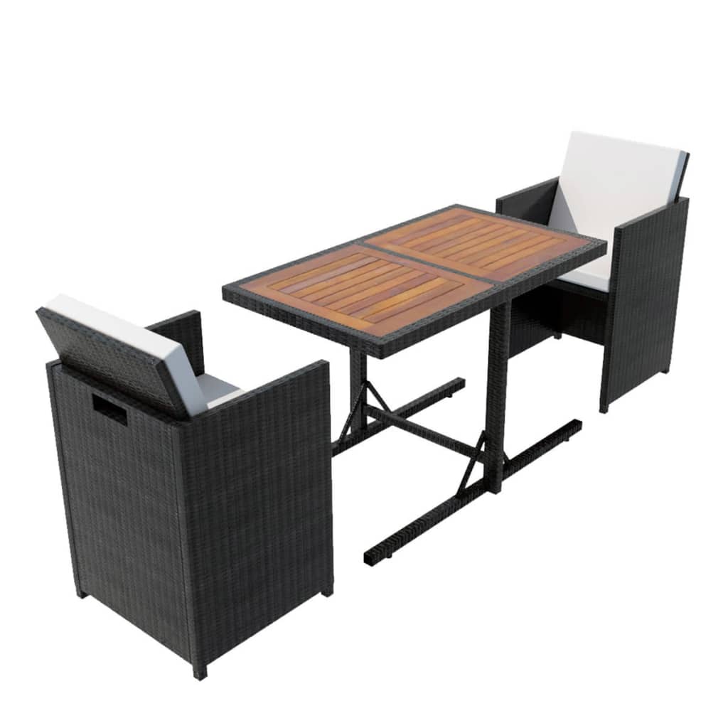 Maison Exclusive - 3-tlg. Bistro-set Mit Kissen Poly Rattan Schwa