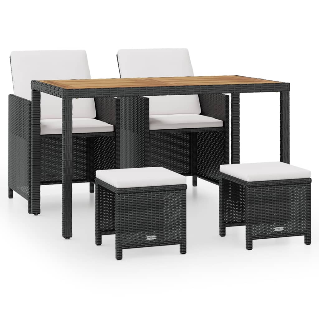 Maison Exclusive - 5-tlg. Garten-essgruppe Poly Rattan Akazienhol