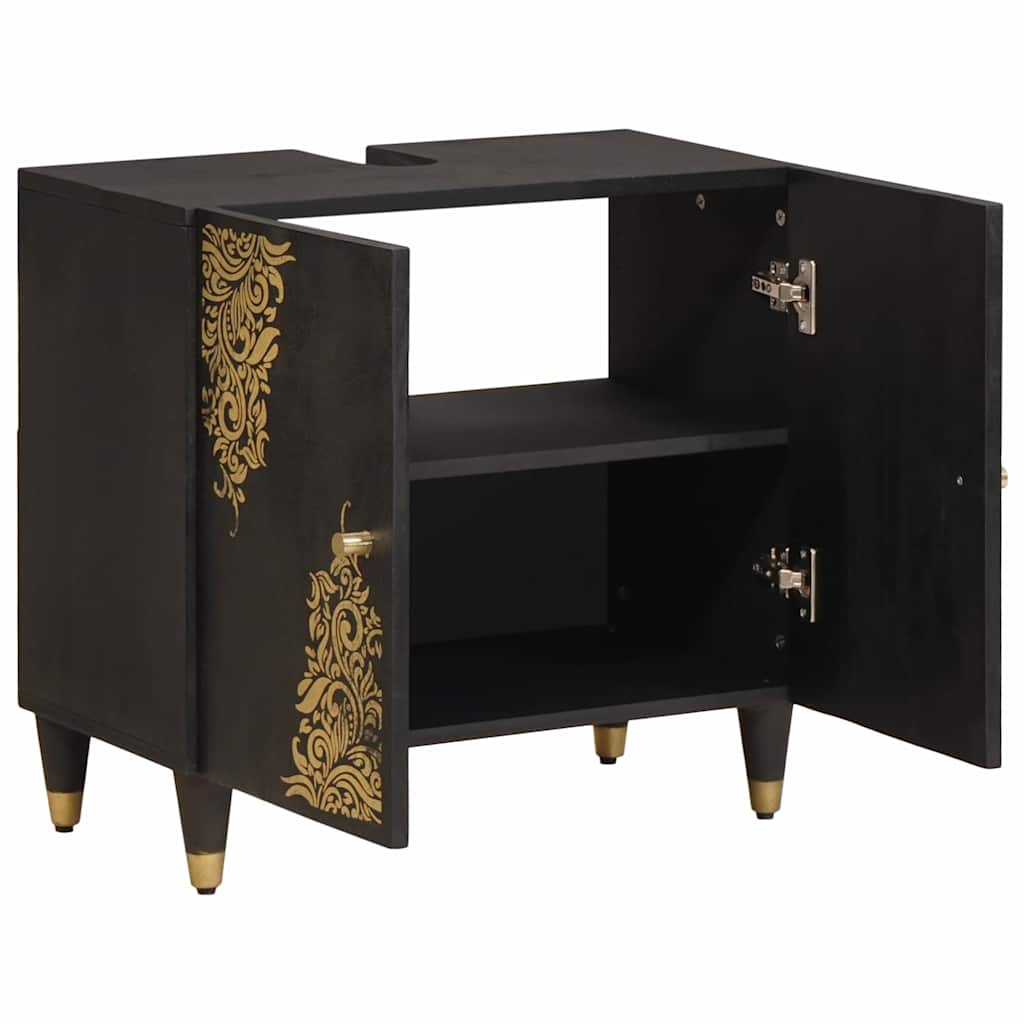 Maison Exclusive - Waschbeckenunterschrank Mit Speicher Schwarz 6