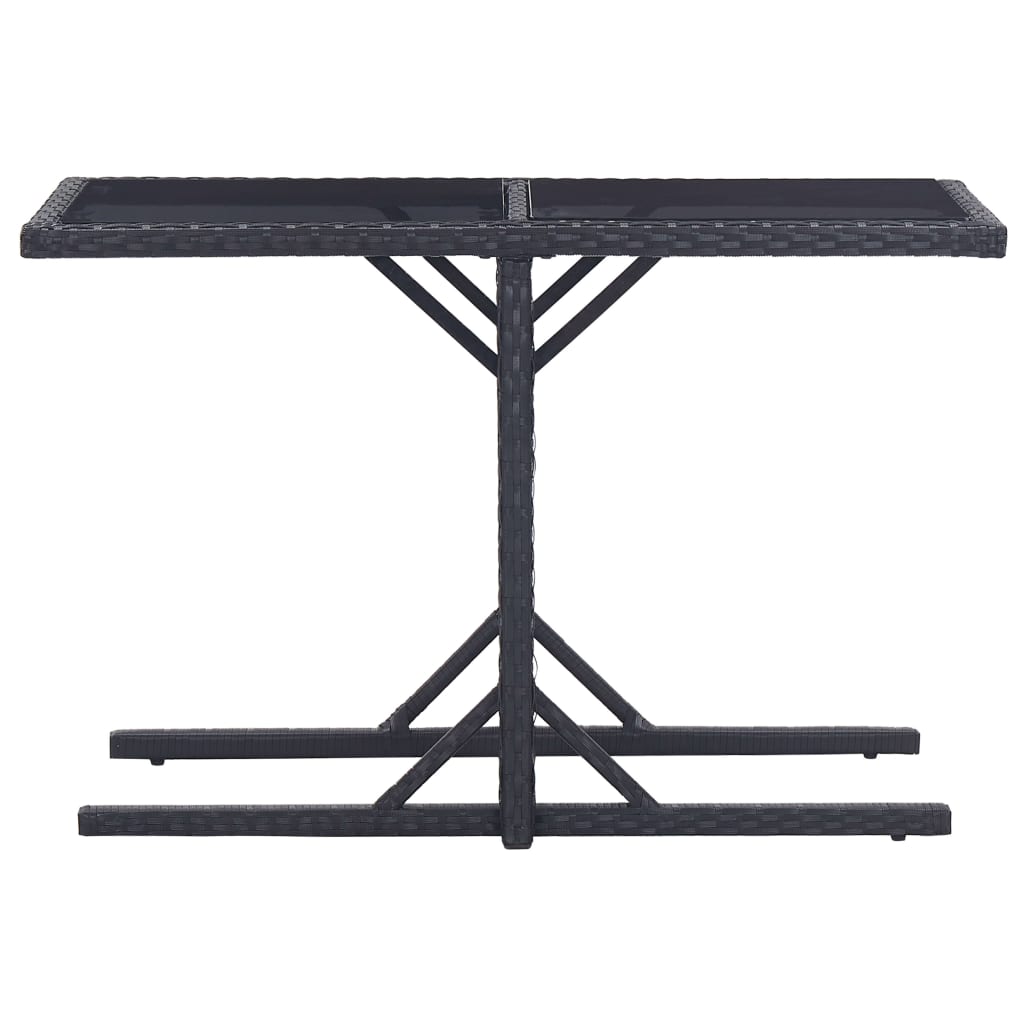 Maison Exclusive - Gartentisch Schwarz 110×53×72 Cm Glas Und Poly